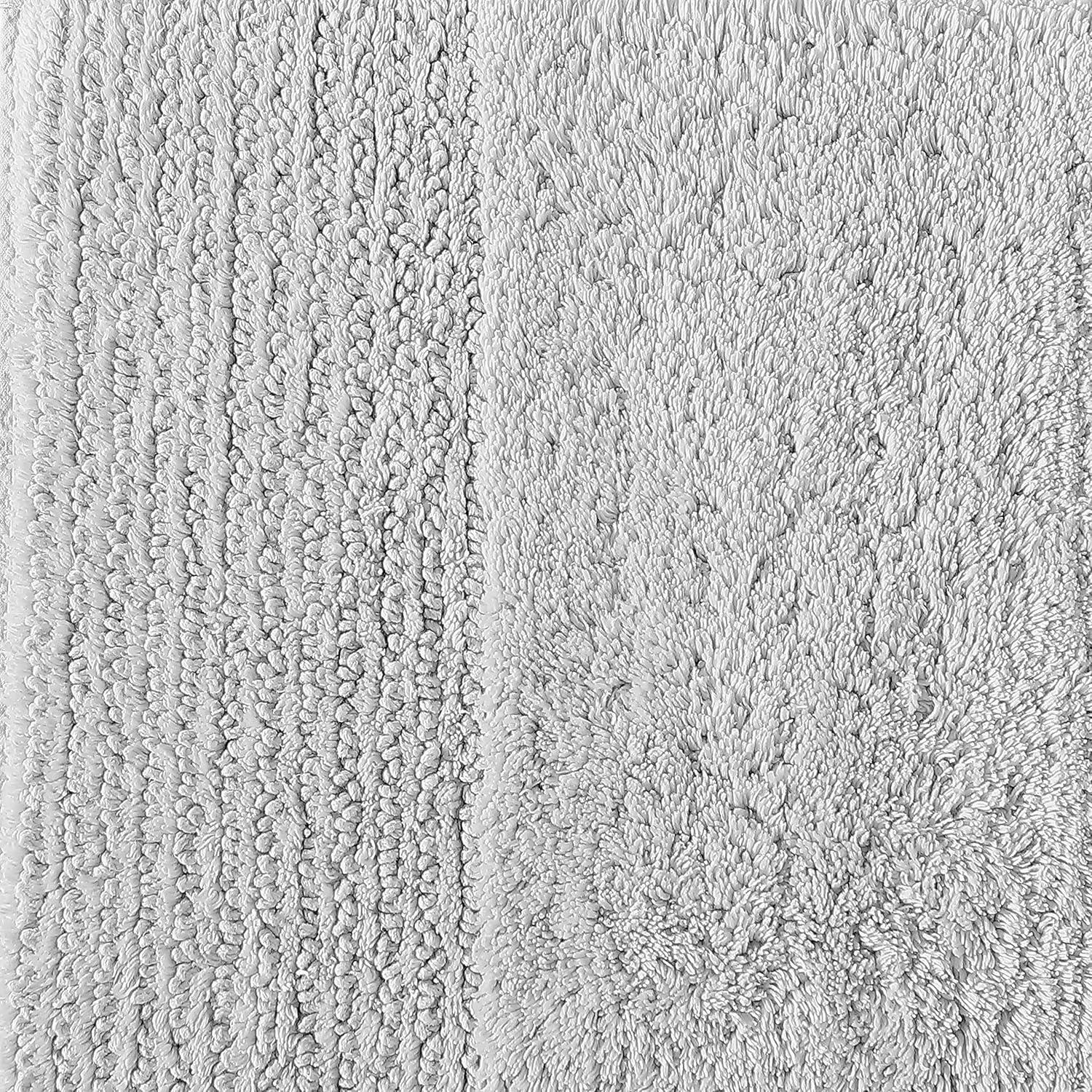 Vera Wang - Bathroom Rug Set, Soft & Absorbent Bathroom Decor, Reversible Modern Design (Sculpted Pleat Grey, 2 Piece)