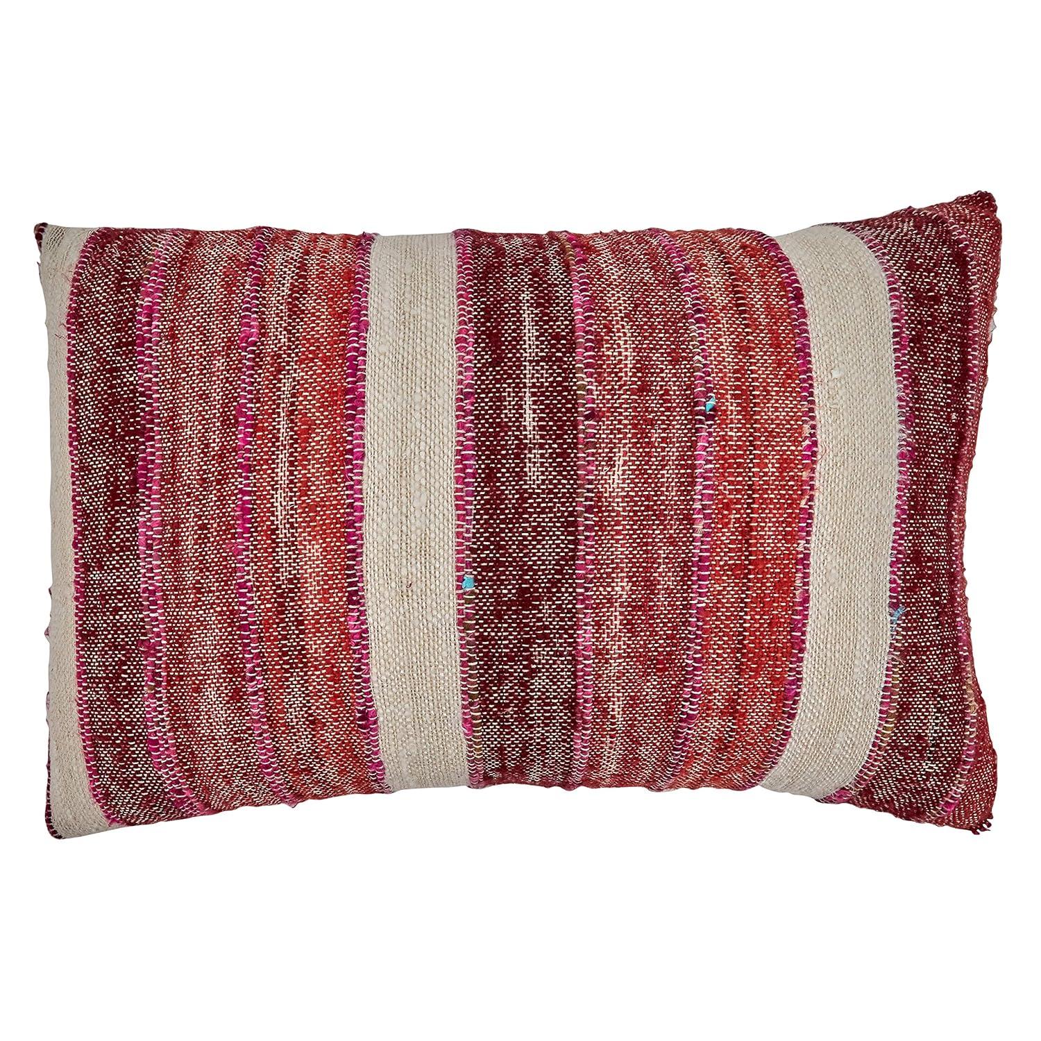 Saro Lynn Collection Striped Cotton Throw Pillow