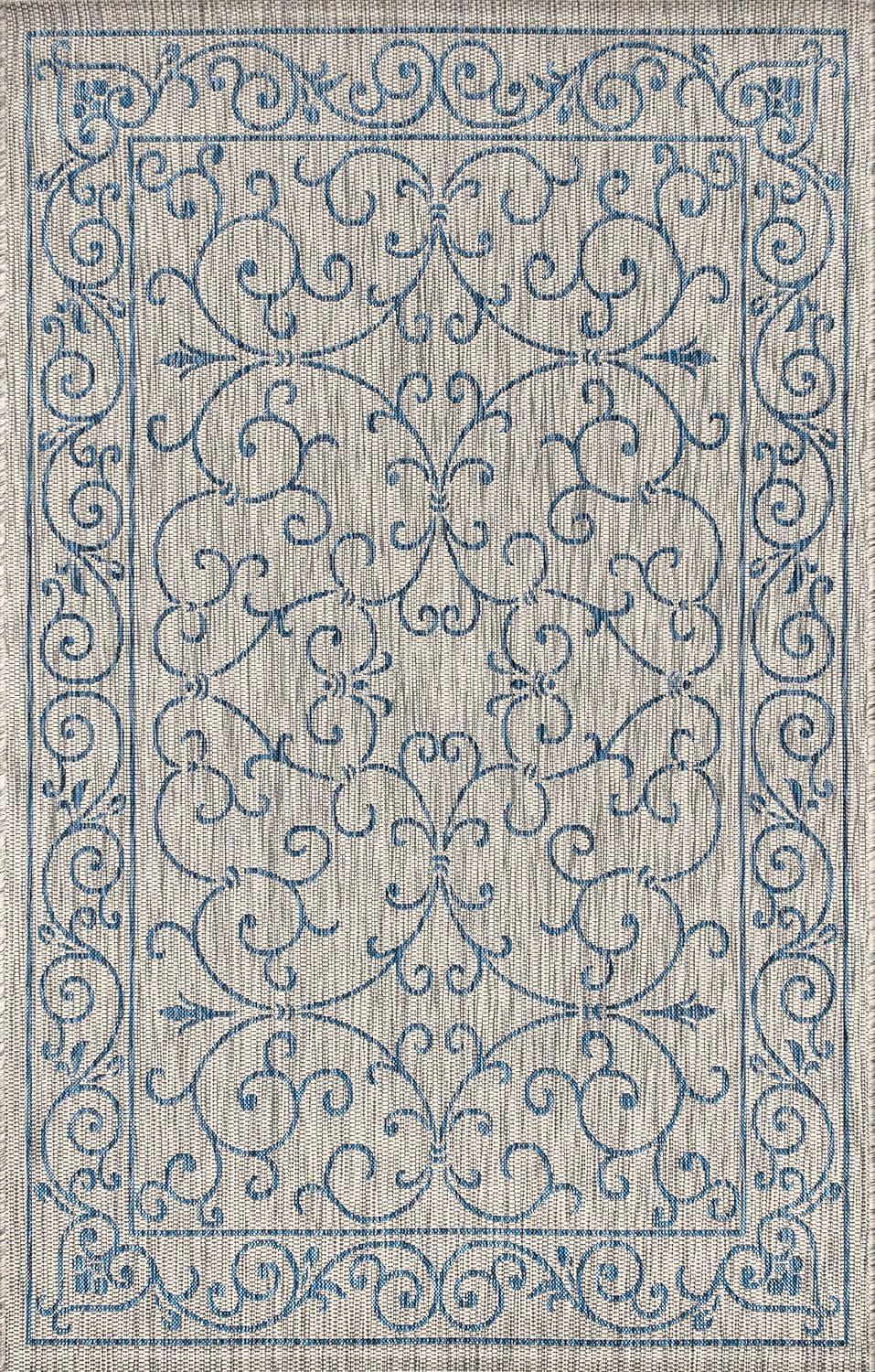 Charleston Vintage Filigree Textured Weave Indoor/Outdoor Area Rug  - JONATHAN Y