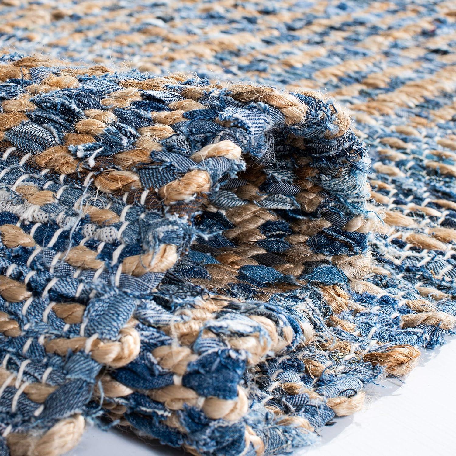 Cape Cod CAP353 Hand Woven Accent Rug - Natural/Blue - 2'x3' - Safavieh.