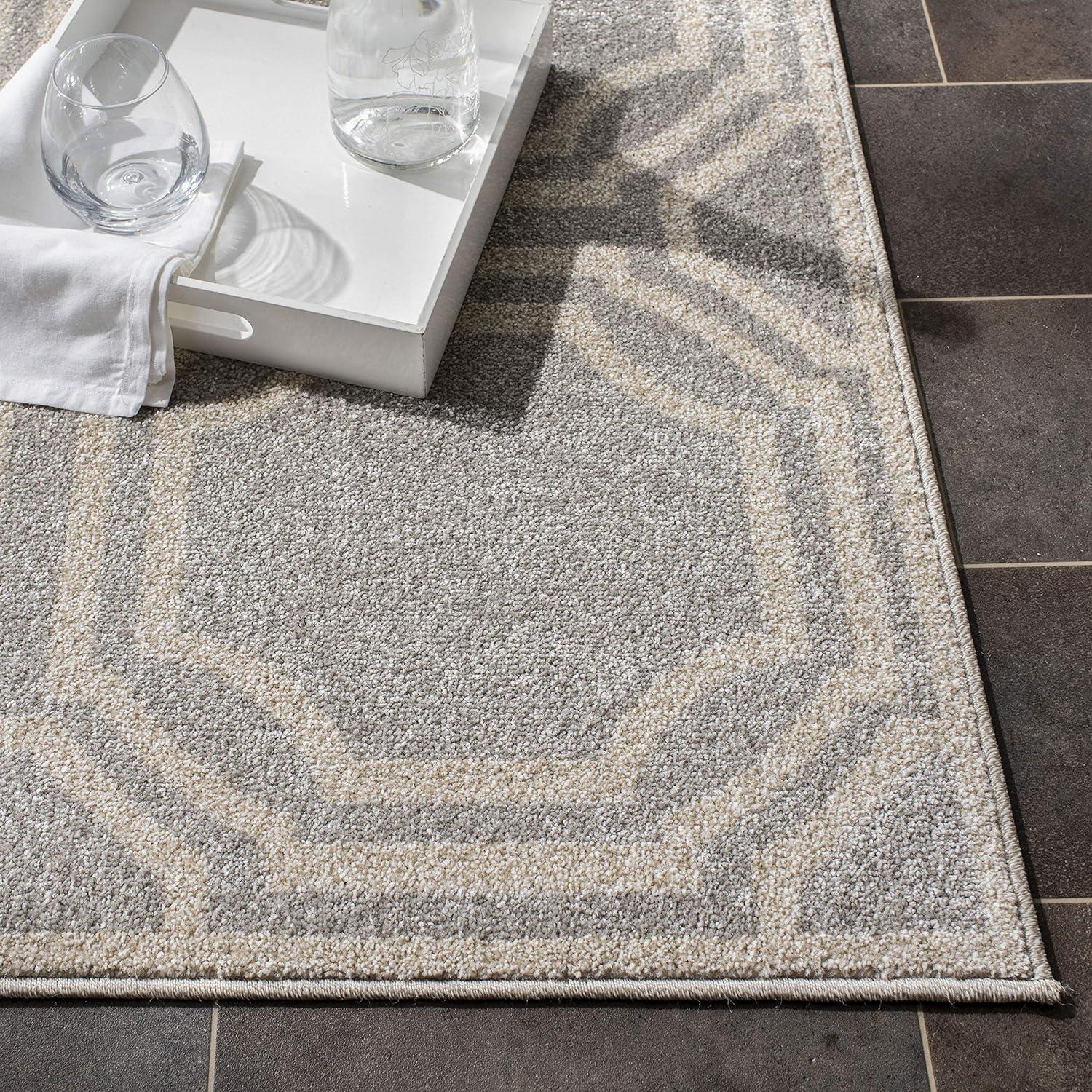 Amherst AMT411 Power Loomed Area Rug - Light Grey/Ivory - 8'x10' - Safavieh.
