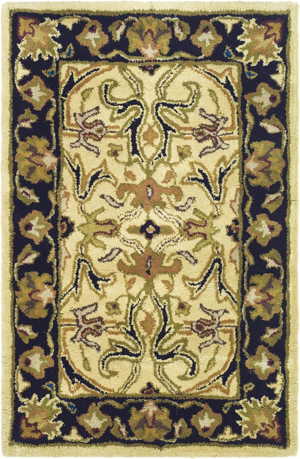 SAFAVIEH Heritage Oslo Traditional Wool Area Rug, Charcoal/Beige, 2' x 3'