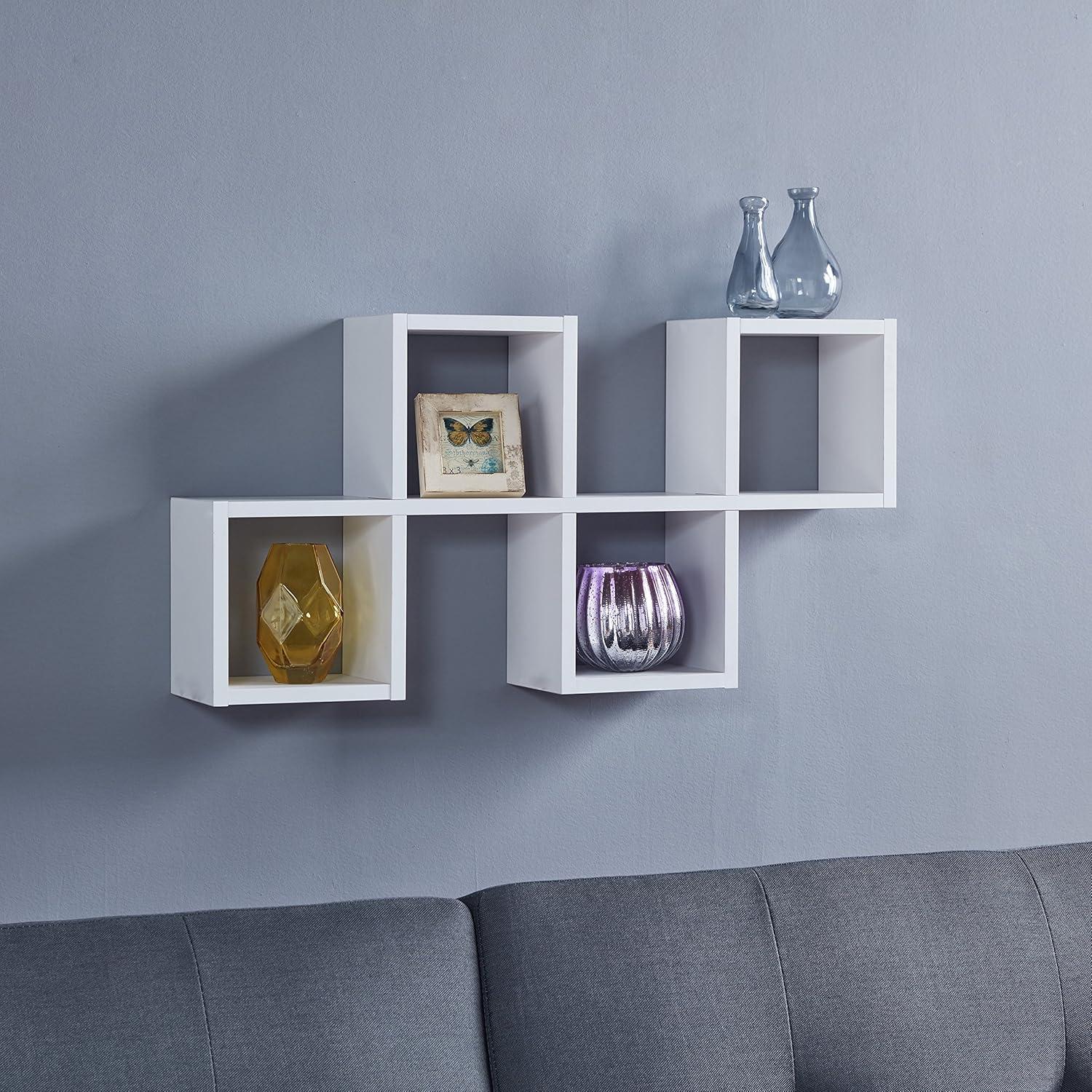 30" x 15.25" Cubby Chessboard Wall Shelf White - Danya B.