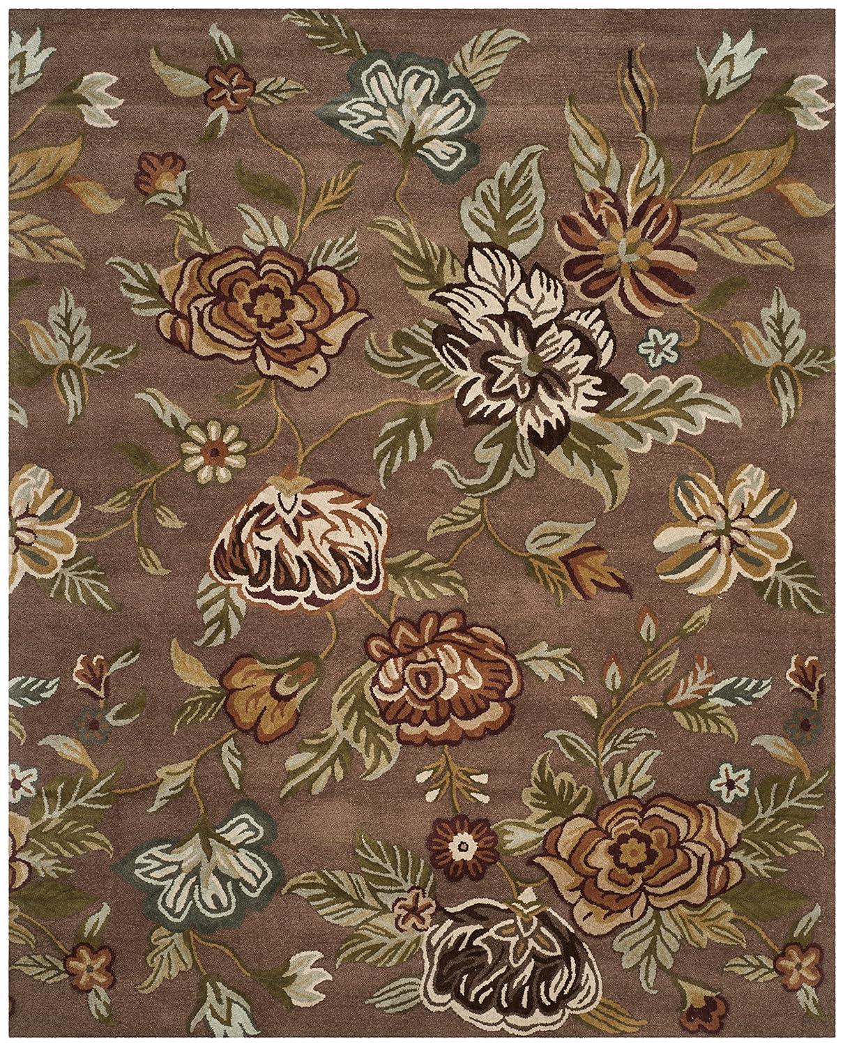 Blossom BLM920 Hand Hooked Area Rug - Brown/Multi - 8'x10' - Safavieh.
