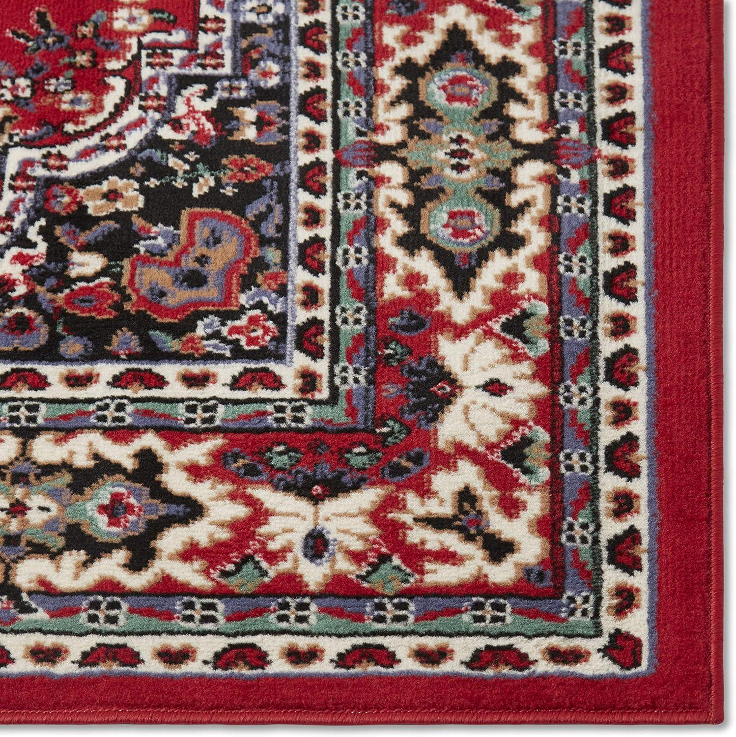 Sakarya Medallion Red & Black 5'x7' Traditional Area Rug