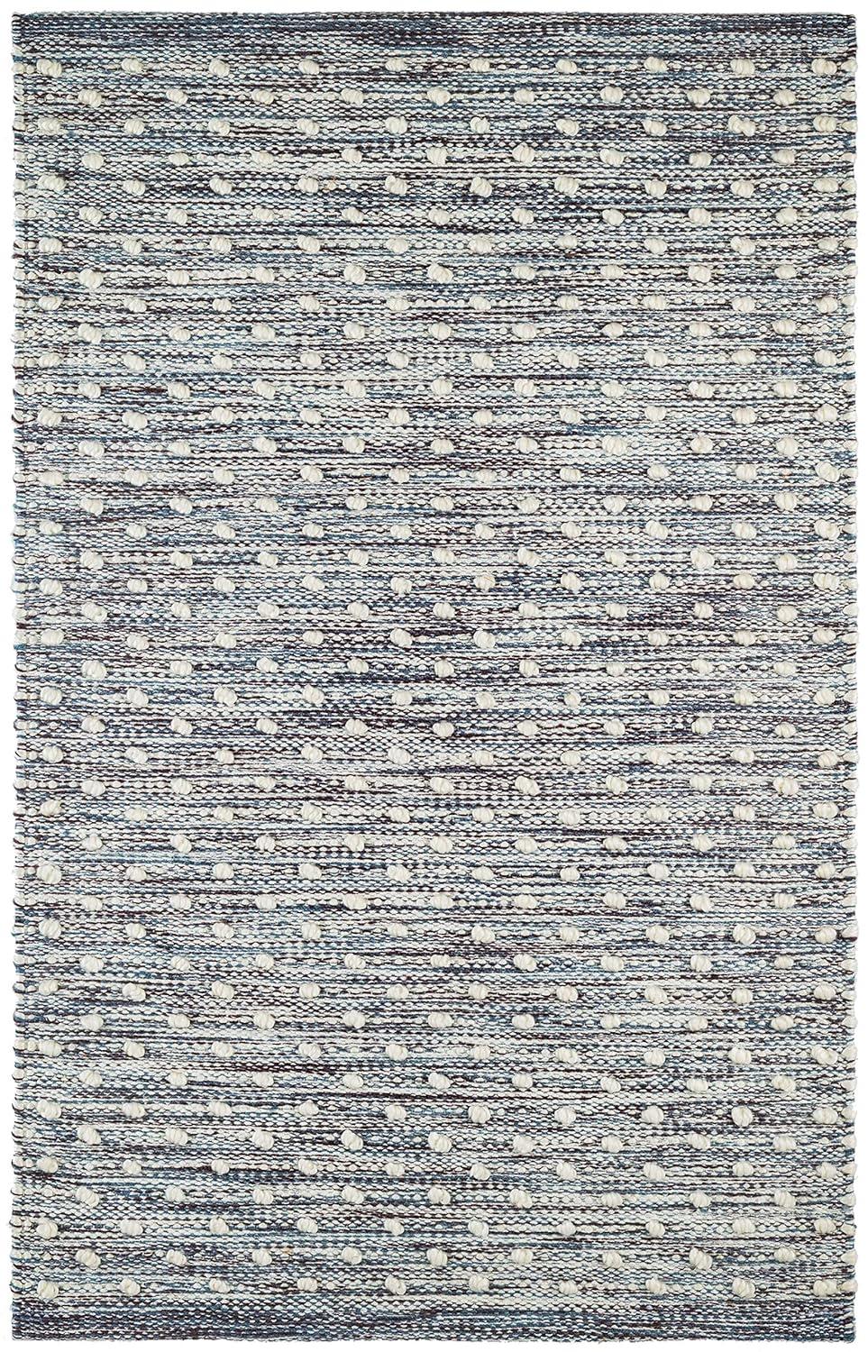 Hobnail Blue Handwoven Performance Rug