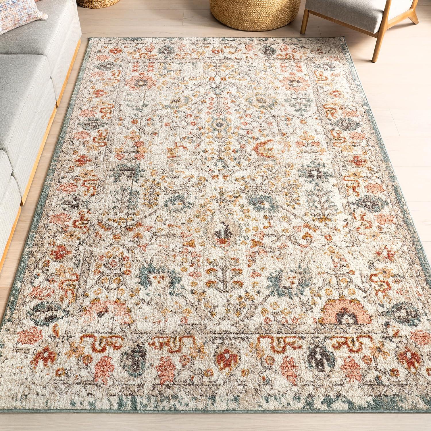 Nuloom Lenore Floral & Paisley 9x12 Indoor Area Rug for Living Room Bedroom Dining Room Kitchen, Beige/Multicolor