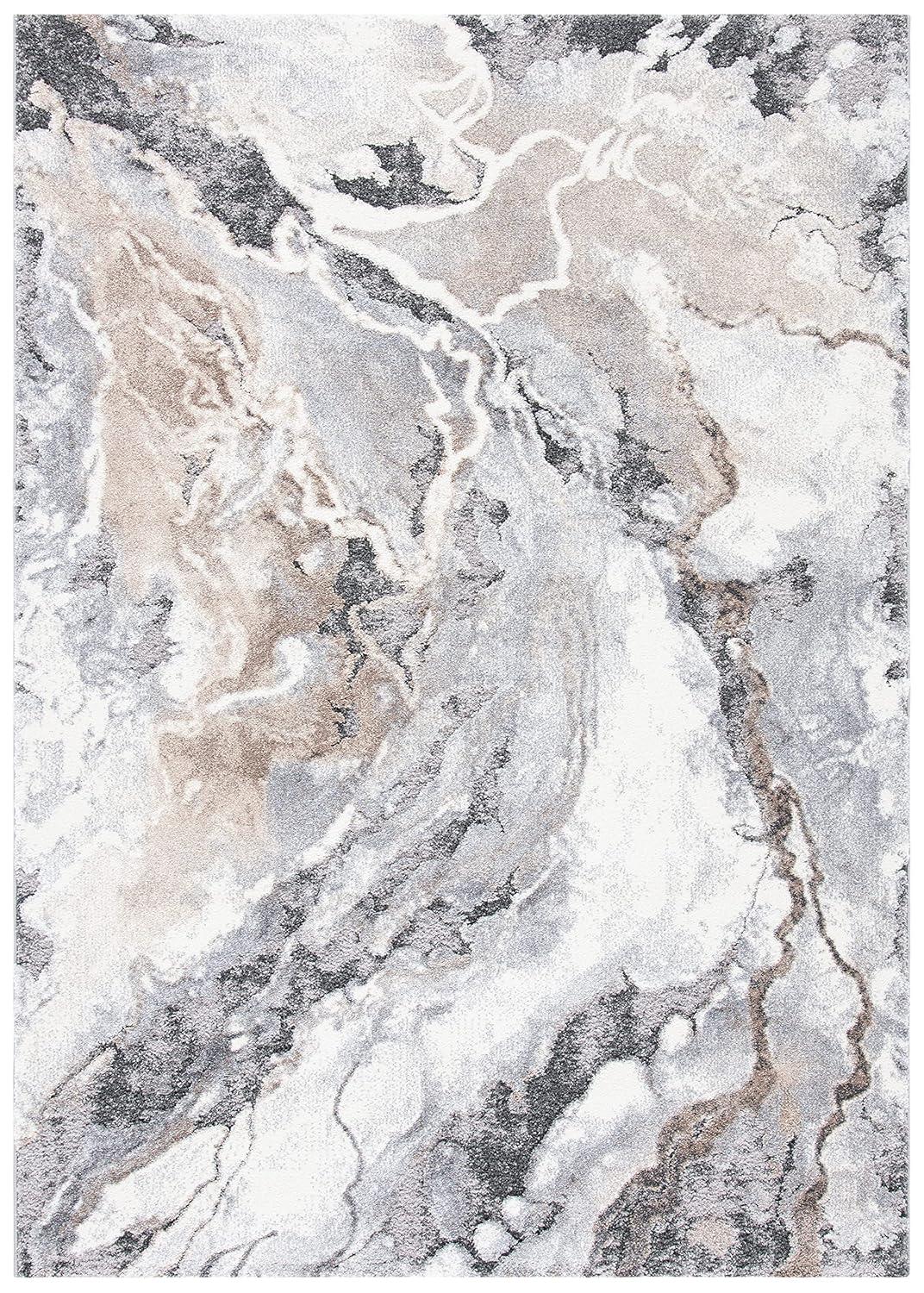 Cyrus Shag CYR121 Power Loomed Indoor Area Rug - Grey/Beige - 5'5"x7'6" - Safavieh