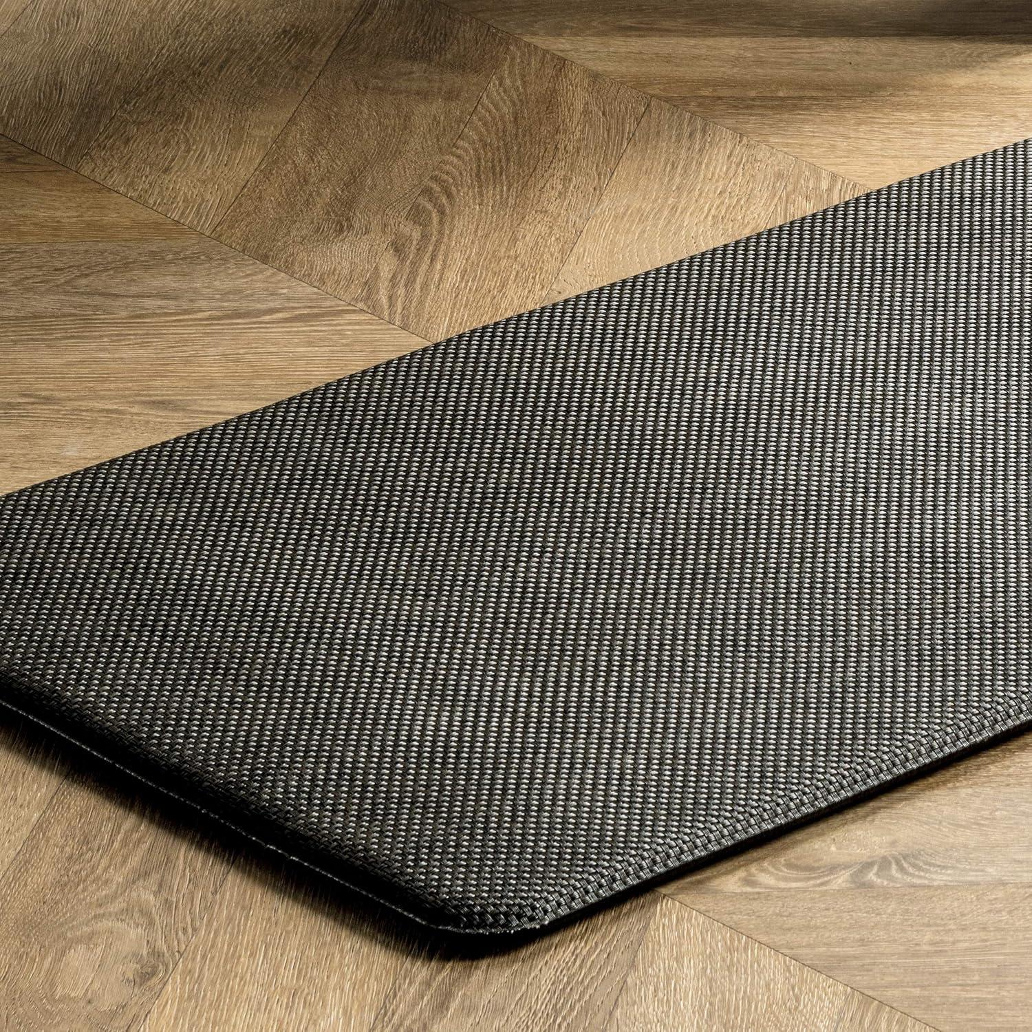 Dark Brown PVC and Polyester Anti-Fatigue Kitchen Mat