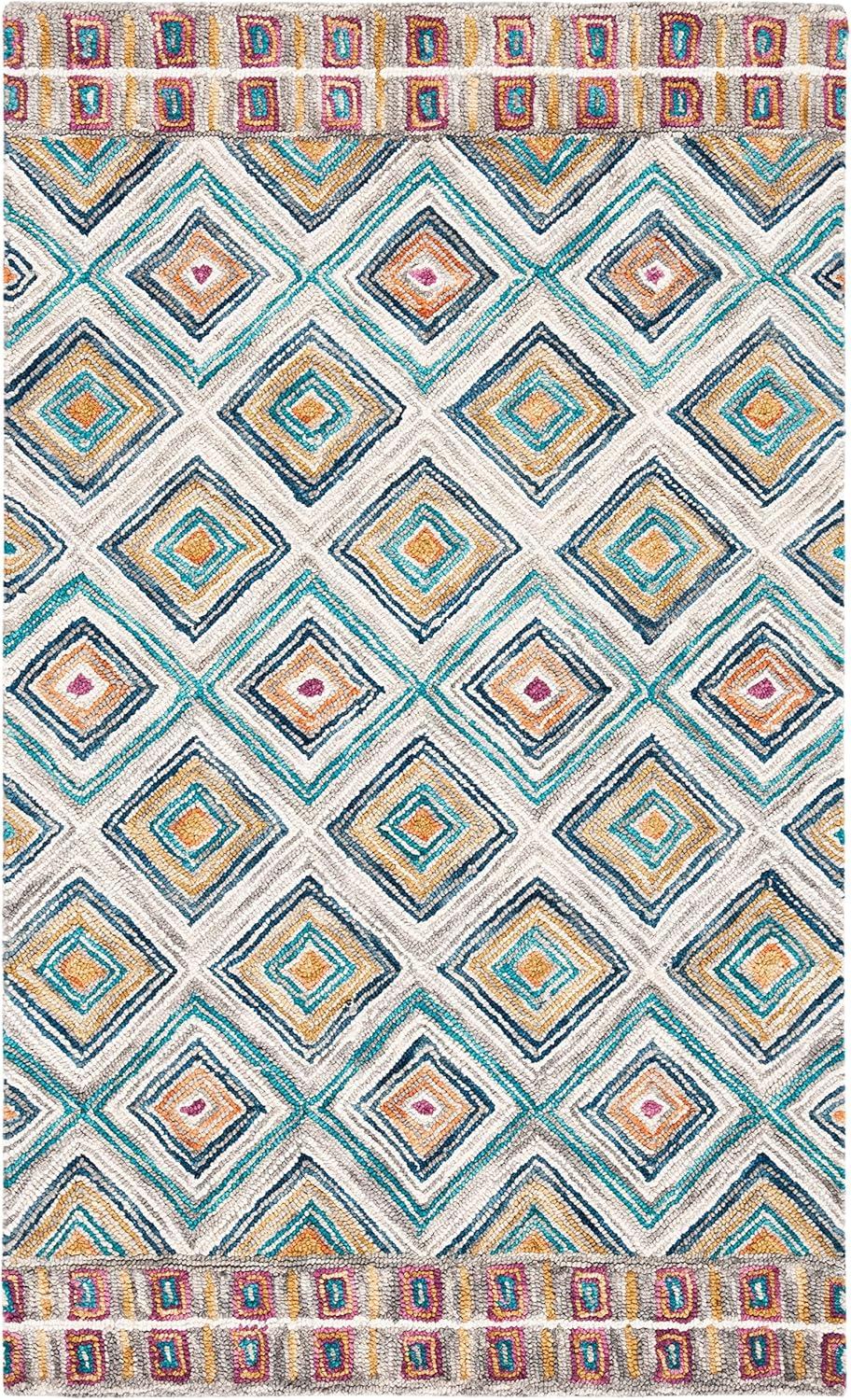 SAFAVIEH Aspen Maurice Geometric Wool Area Rug, Green/Red, 2' x 3'