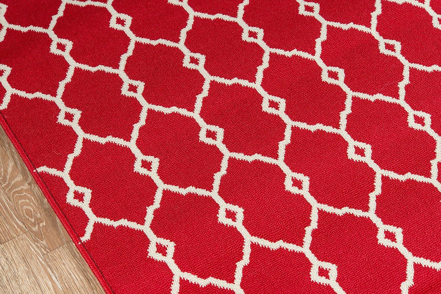 Momeni Rugs , Baja Collection Contemporary Indoor & Outdoor Area Rug, Easy to Clean, UV protected & Fade Resistant, 5'3" x 7'6", Red