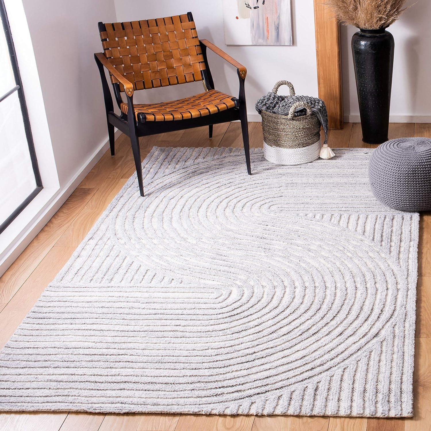 Southampton SHA301 Hand Tufted Indoor Area Rug - Grey - 6'x6' - Safavieh