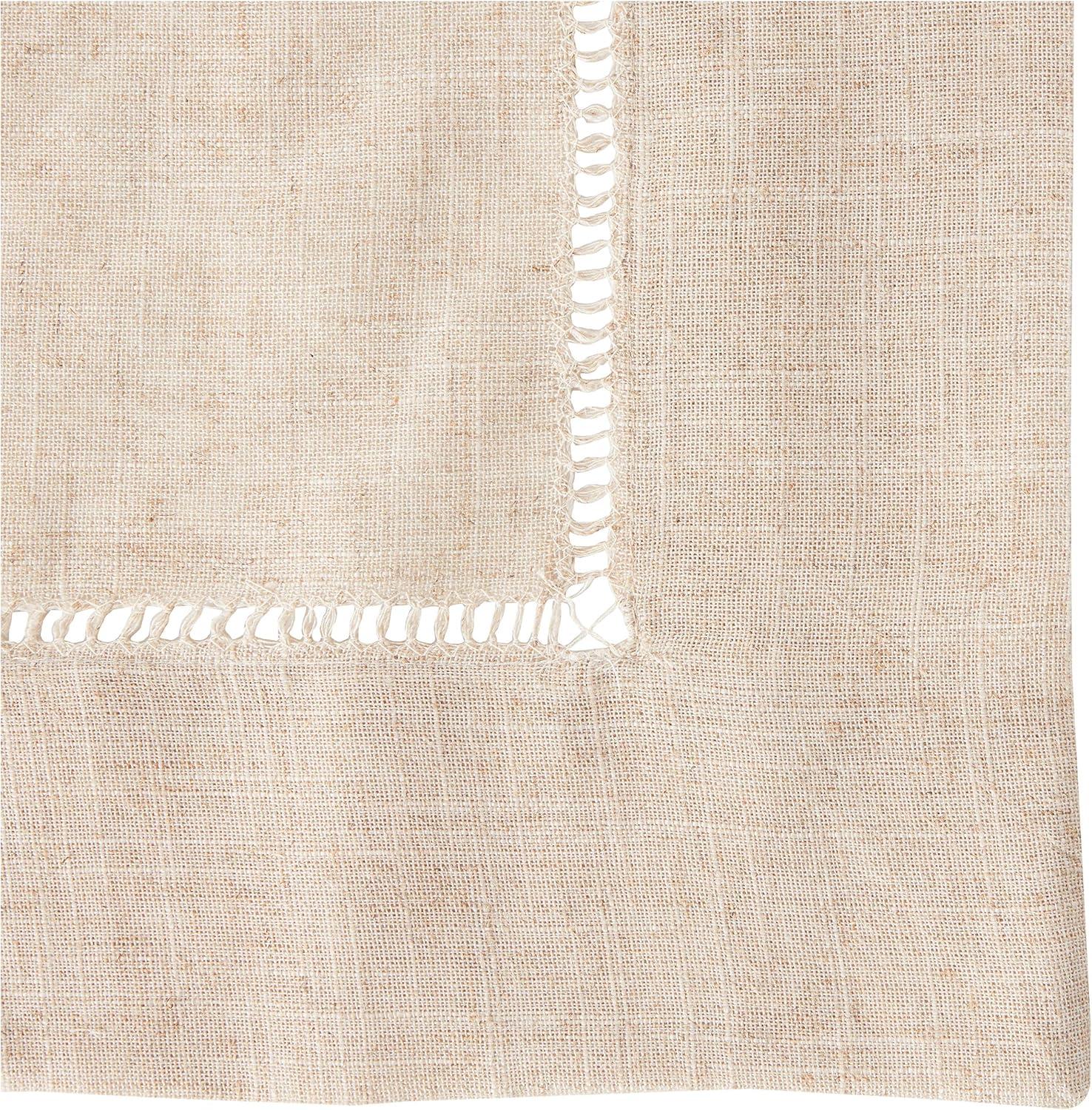 Saro Lifestyle Natural Toscana Tablecloth With Hemstitched Border