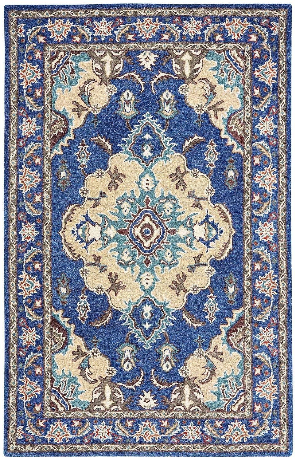 Antiquity AT520 Hand Tufted Area Rug - Blue/Ivory - 3'x5' - Safavieh.
