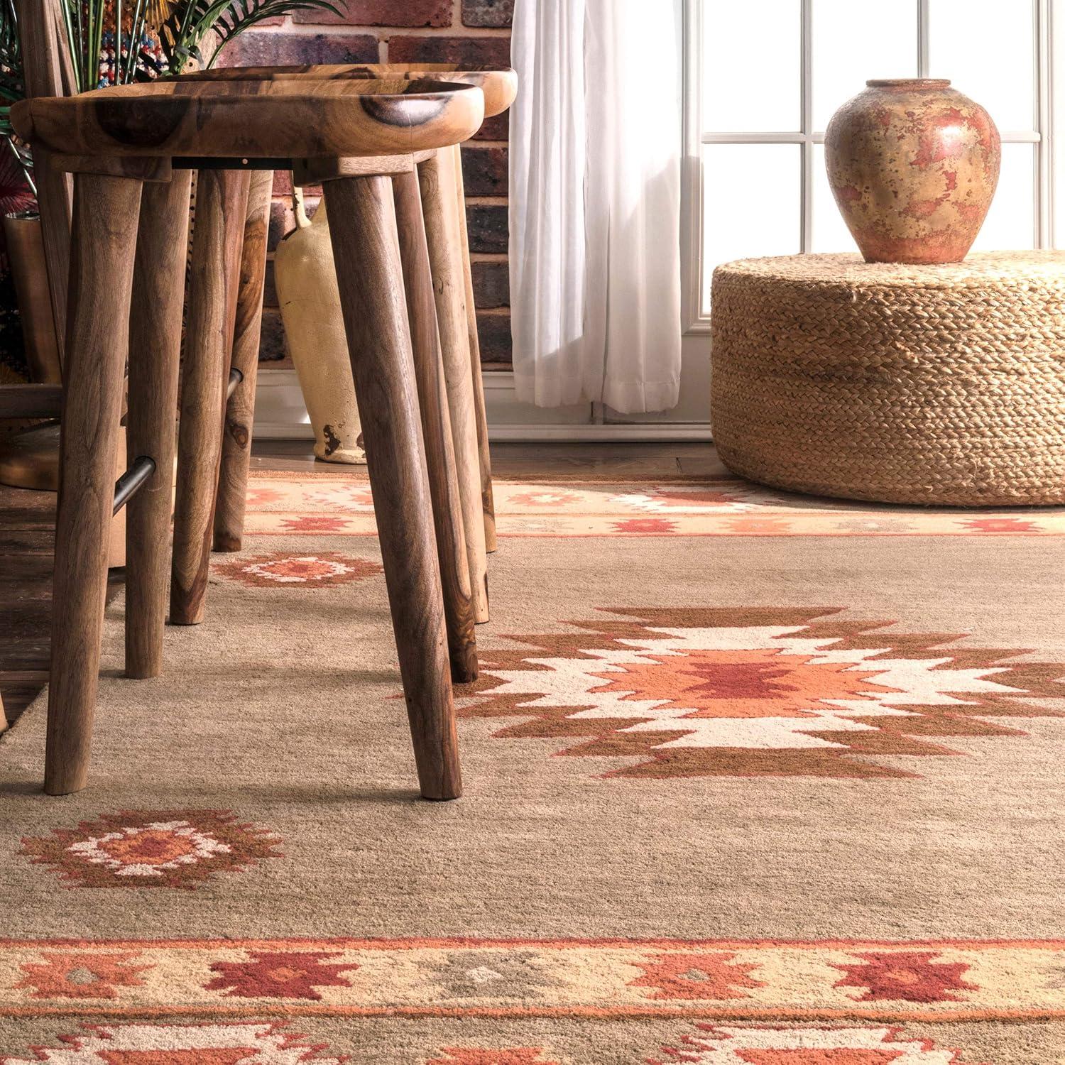 Shyla Abstract Sage Doormat 3 ft. x 5 ft. Area Rug