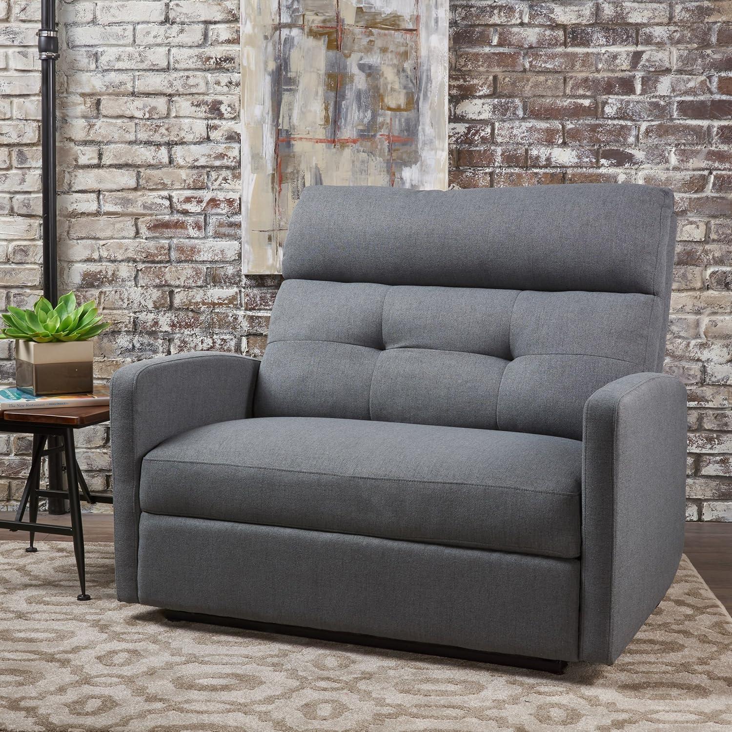 Halima 2-Seater Recliner - Charcoal - Christopher Knight Home: Precision Mechanism, Polyester Upholstery