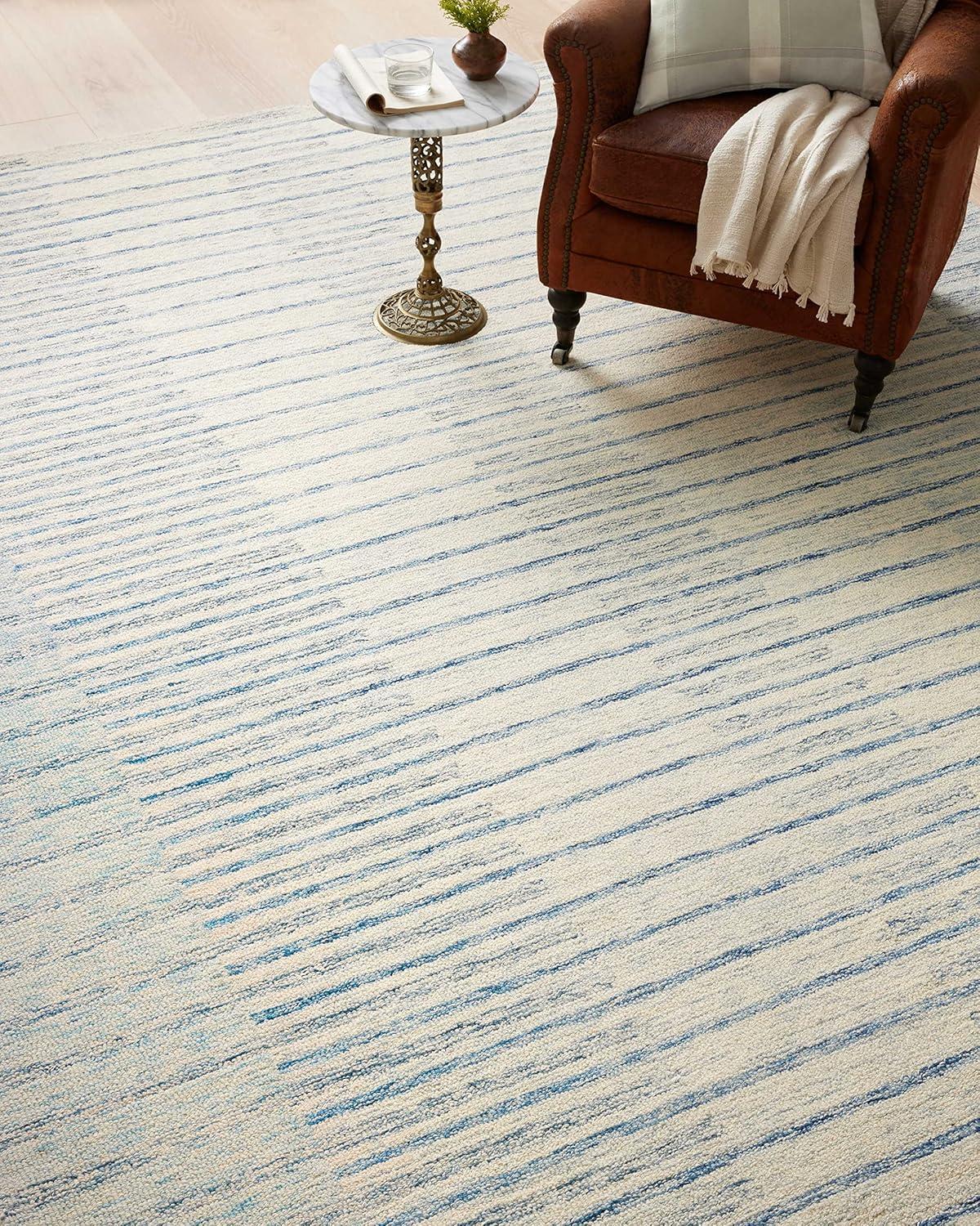 Chris Loves Julia x Loloi Chris Loves Julia x Loloi Chris Collection CHR-01 Ivory / Denim, Transitional  Area Rug