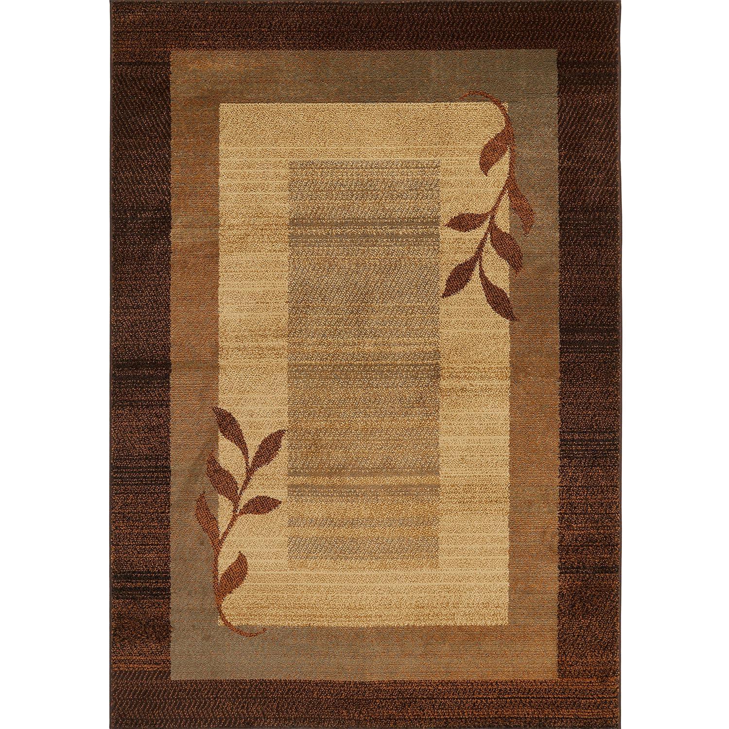 Home Dynamix Royalty Clover Contemporary Geometric Border Area Rug, Brown/Blue, 43"x62"