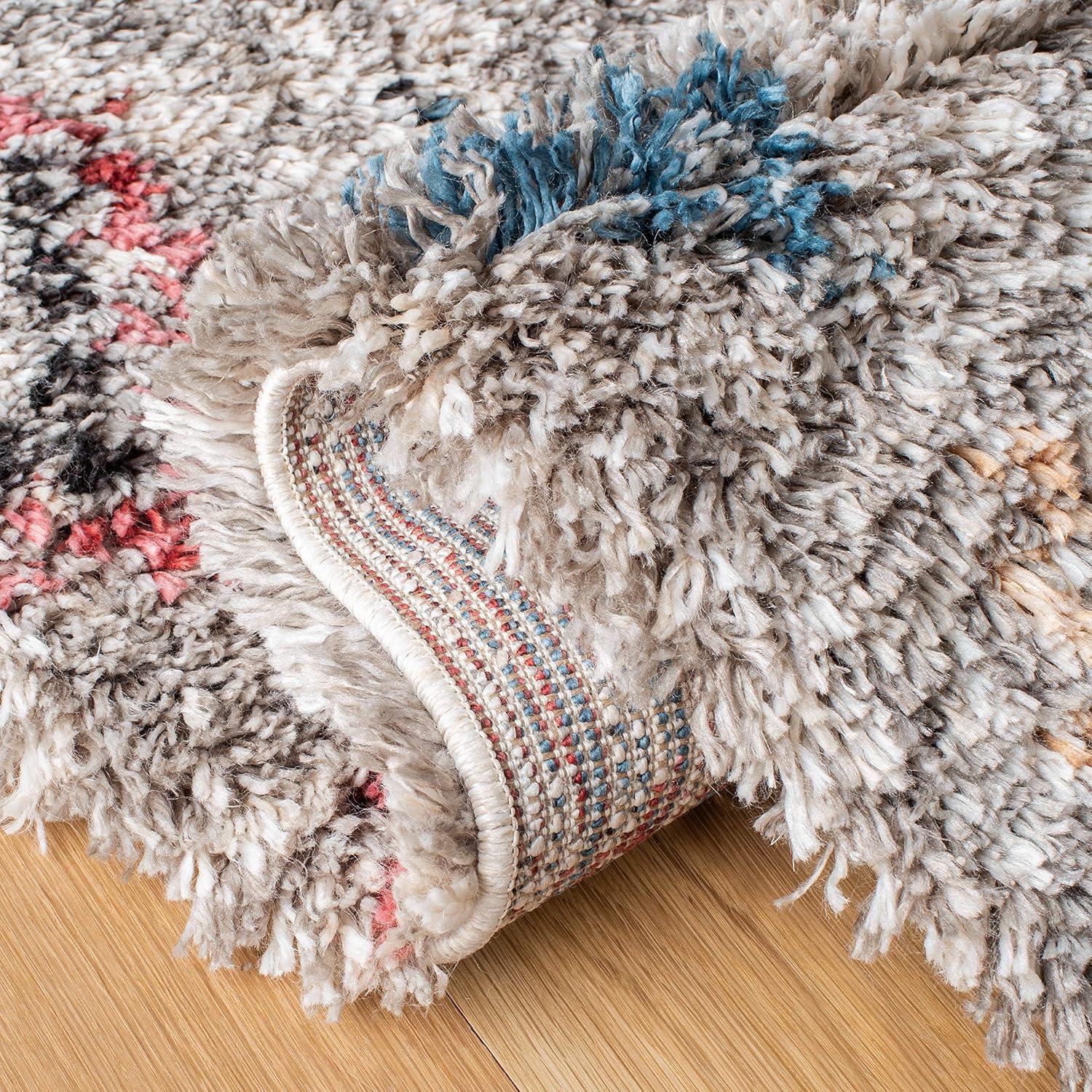 SAFAVIEH Morocco Leo Geometric Area Rug, Grey/Multi, 5'3" x 7'6"