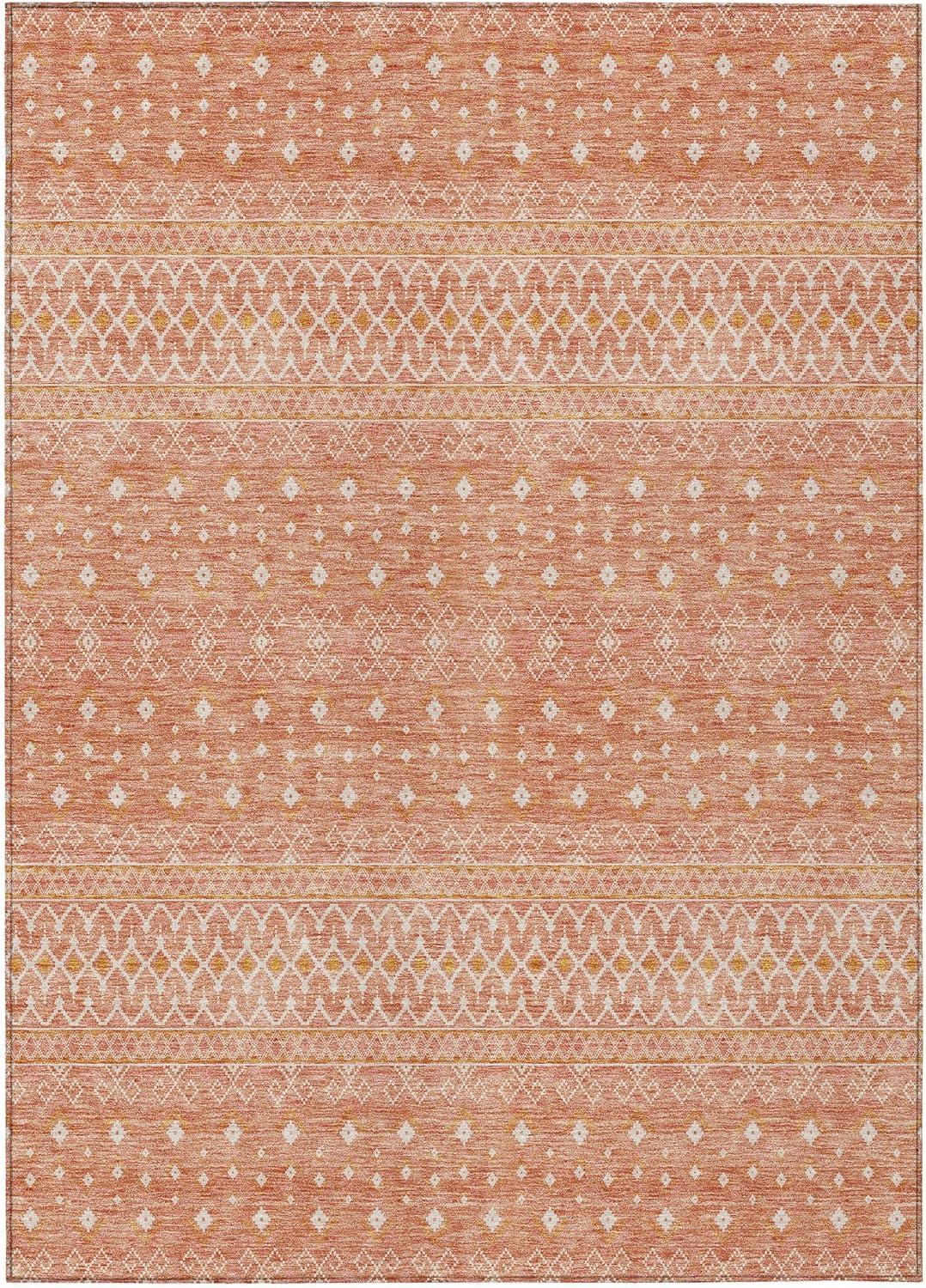 Salmon Flat Woven Synthetic Rectangular Indoor/Outdoor Rug