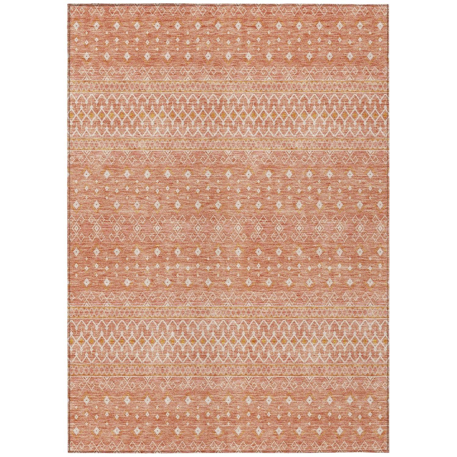 Salmon Flat Woven Synthetic Rectangular Indoor/Outdoor Rug