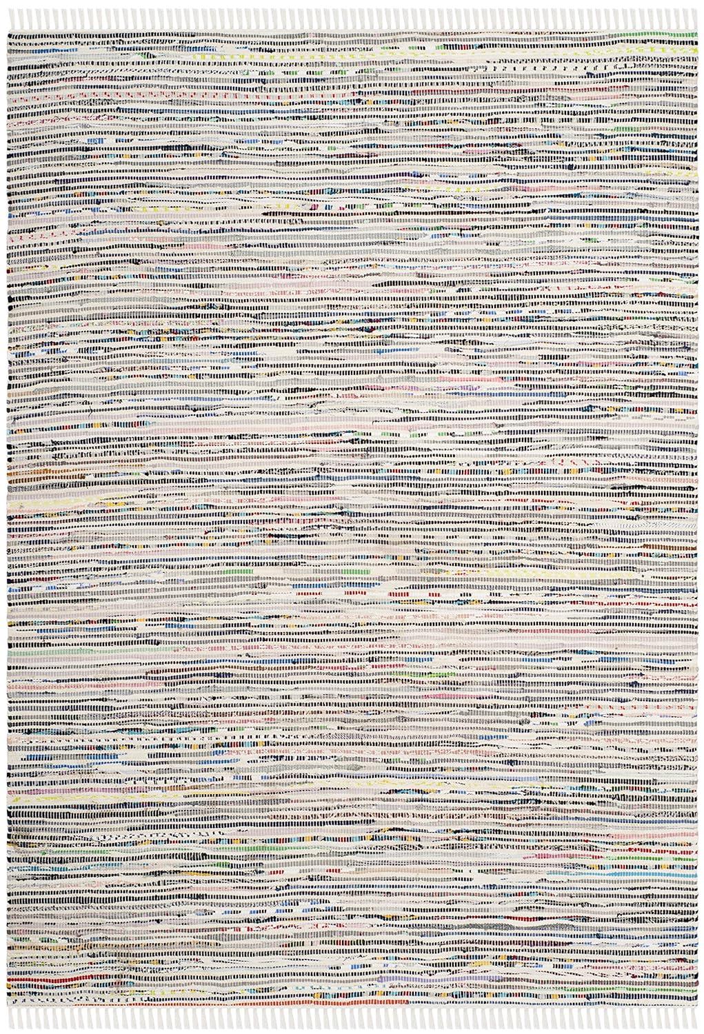Rag Rug RAR125 Hand Woven Indoor Area Rug - Light Blue/Multi - 8'9"x11'9" - Safavieh.
