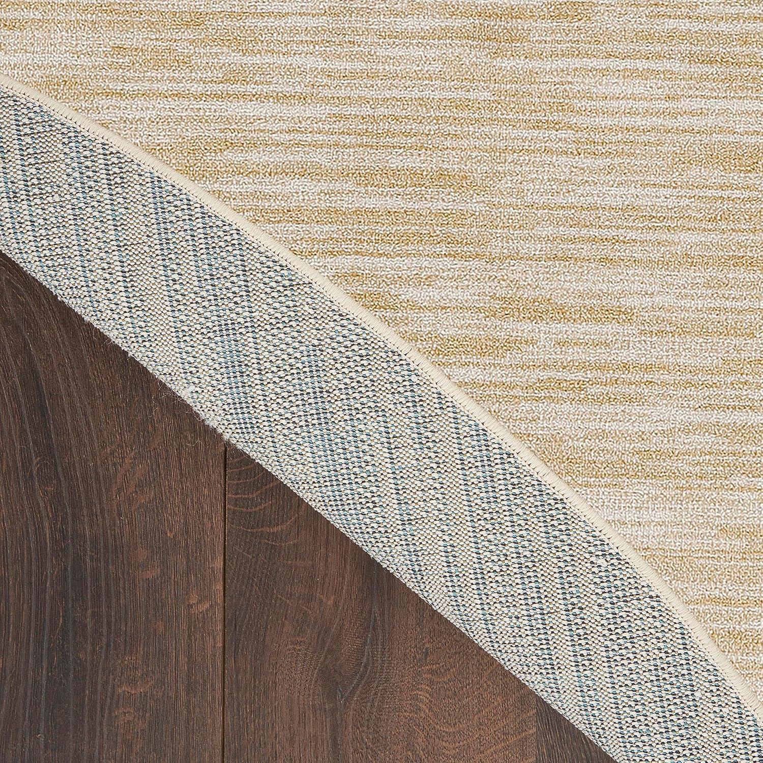 Nourison Essentials 4' x Round Ivory Gold Indoor/Outdoor Rug