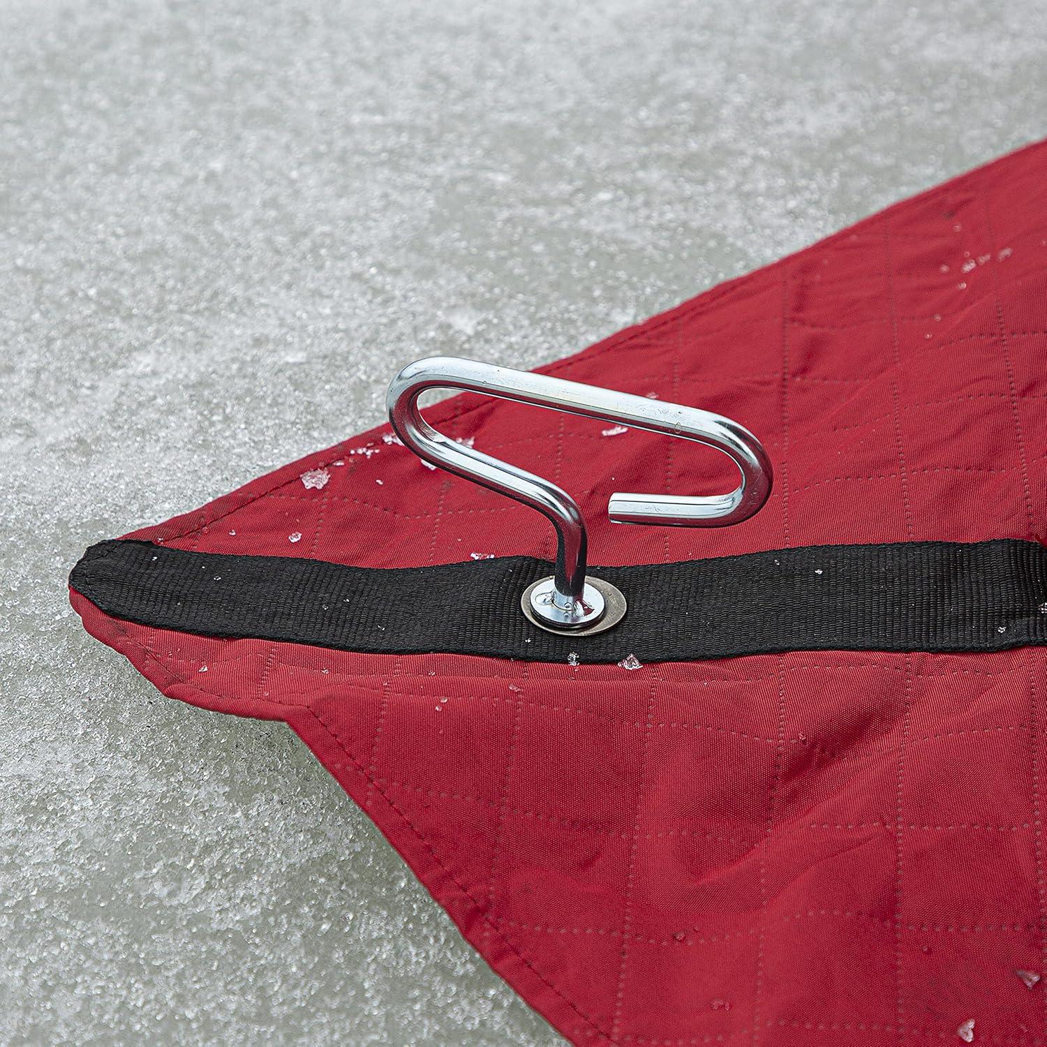 Red Fiberglass Pop-Up Ice Shelter for 3 Persons with Carry Bag