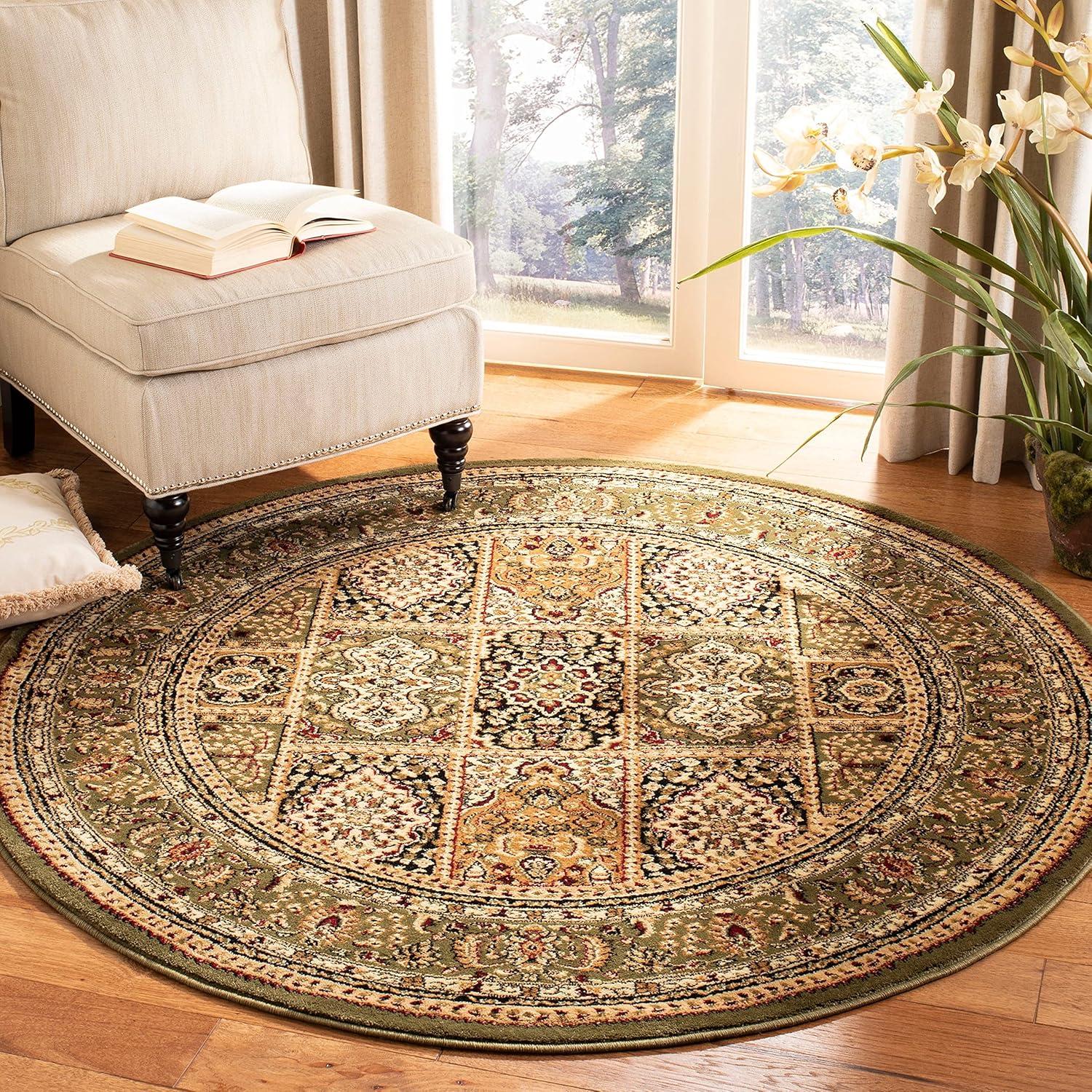 Lyndhurst LNH217 Power Loomed Area Rug - Multi/Green - 8'9"x11'9" - Safavieh.