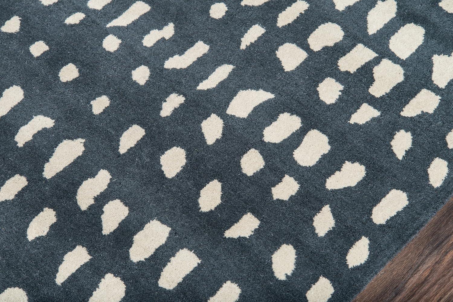 Skyline Decor Novogratz by  Delmar Boho Dots Hand-tufted Wool Area Rug Blue 9' x 12' 9' x 12' Indoor, Handmade Ivory Rectangle