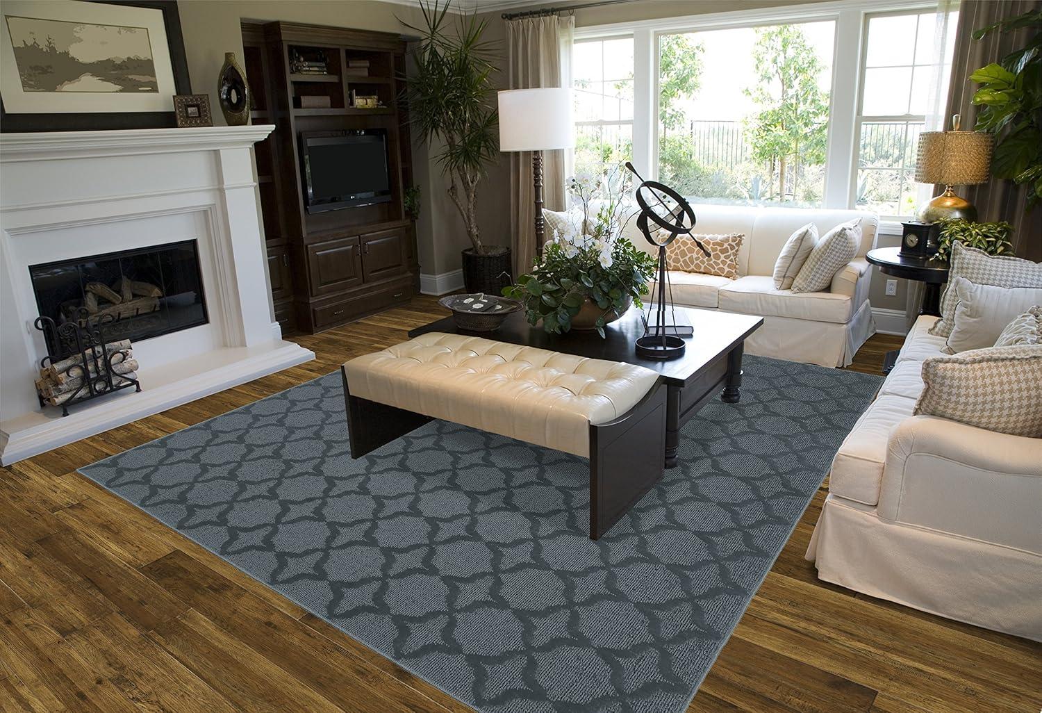 Garland Rug Sparta 12 ft. x 12 ft. Large Area Rug Sea Foam