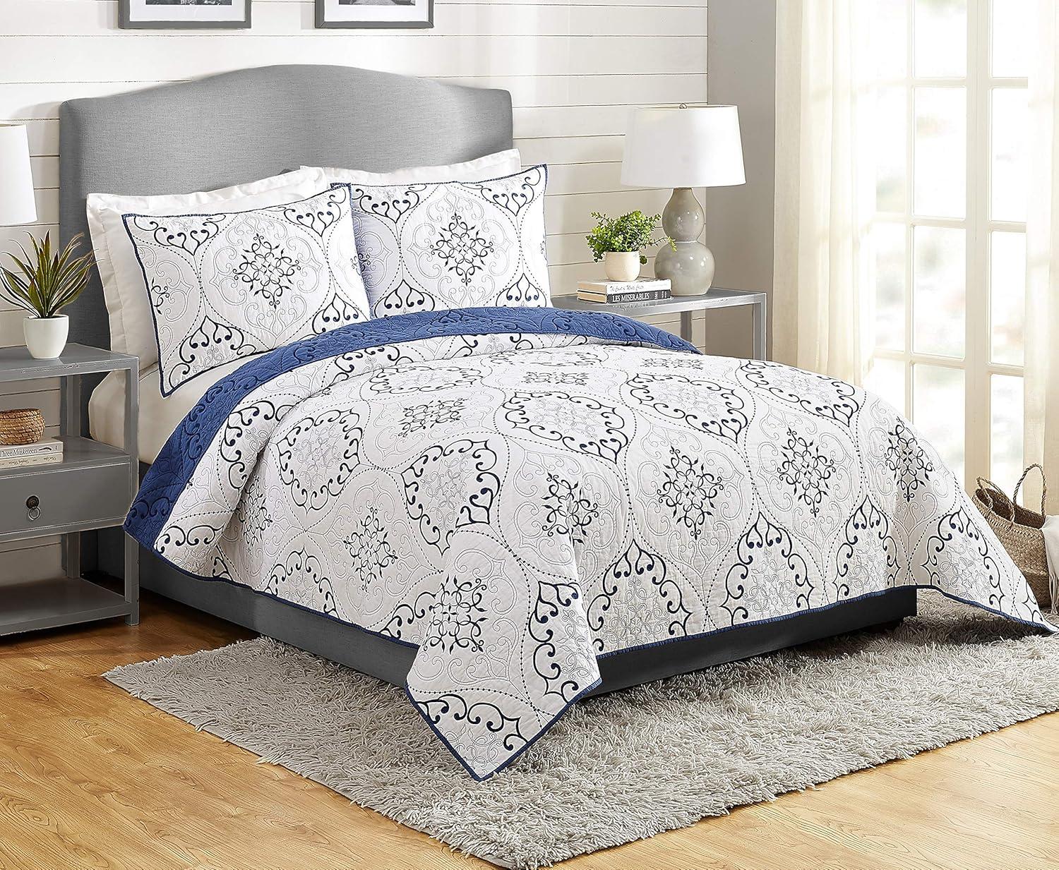 Modern Heirloom Chambers 3-Piece Embroidered Quilt Set