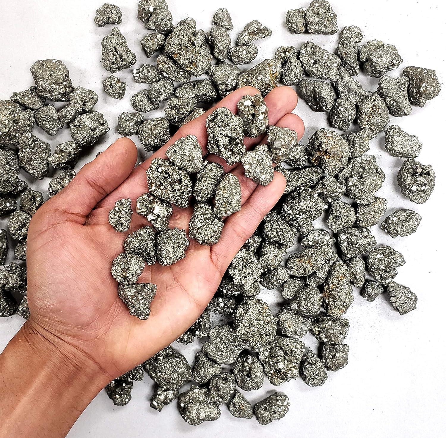 Pyrite Crystal Stone - Small Chunks Iron Pyrite Fool's Gold - Bulk Raw Natural Crystal Rough Stones