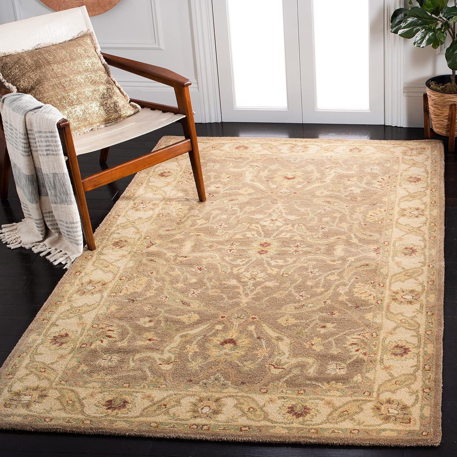 Antiquity AT311 Hand Tufted Area Rug - Teal/Beige - 8'3"x11' - Safavieh.
