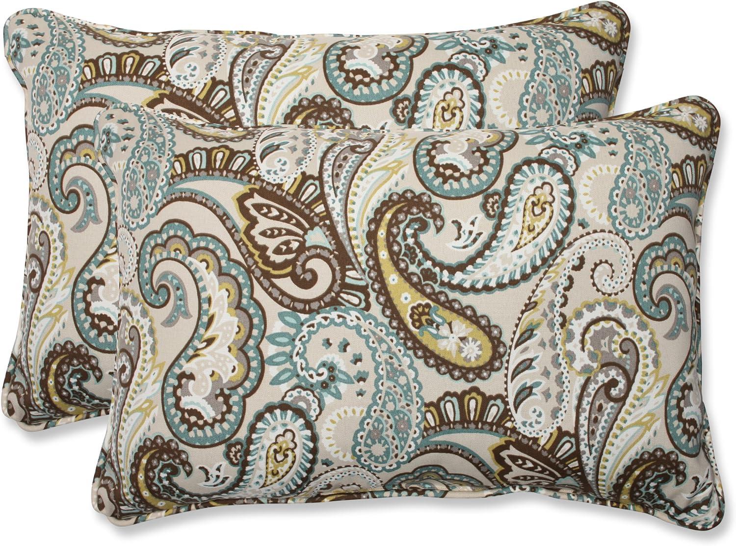 Pillow Perfect Tamara Paisley Indoor/Outdoor Reversible Throw Pillow (Set of 2)