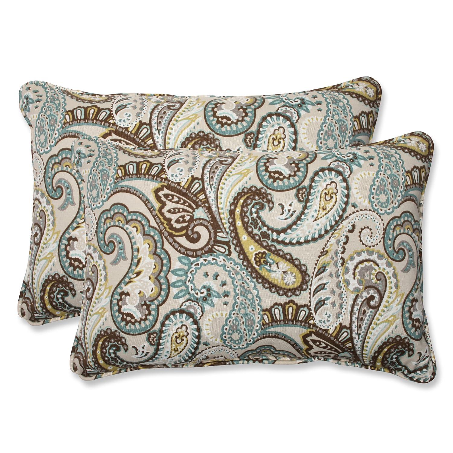 Pillow Perfect Tamara Paisley Indoor/Outdoor Reversible Throw Pillow (Set of 2)