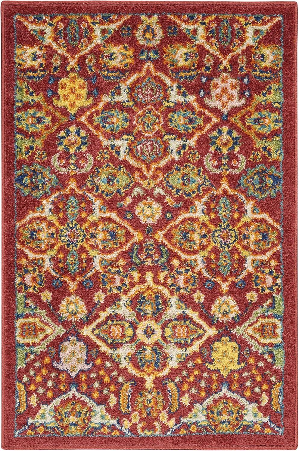 Nourison Allur Boho Indoor Area Rug Red Multicolor 2'3" x 7'6"