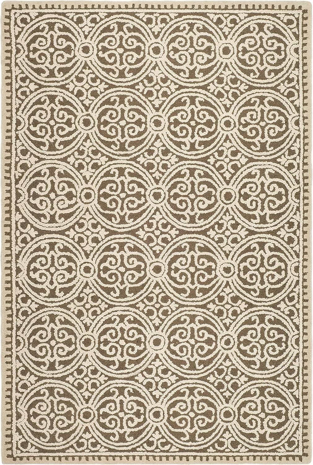 SAFAVIEH Cambridge Joseph Welsh Geometric Wool Area Rug, Tan/Multi, 5' x 8'