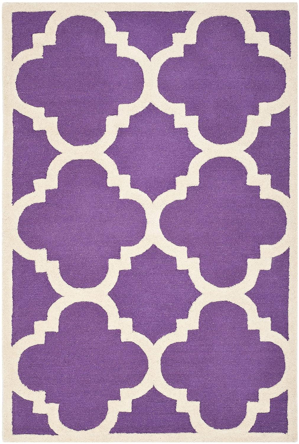 Cambridge CAM140 Tufted Indoor Area Rug - Purple/Ivory - 4'x6' - Safavieh