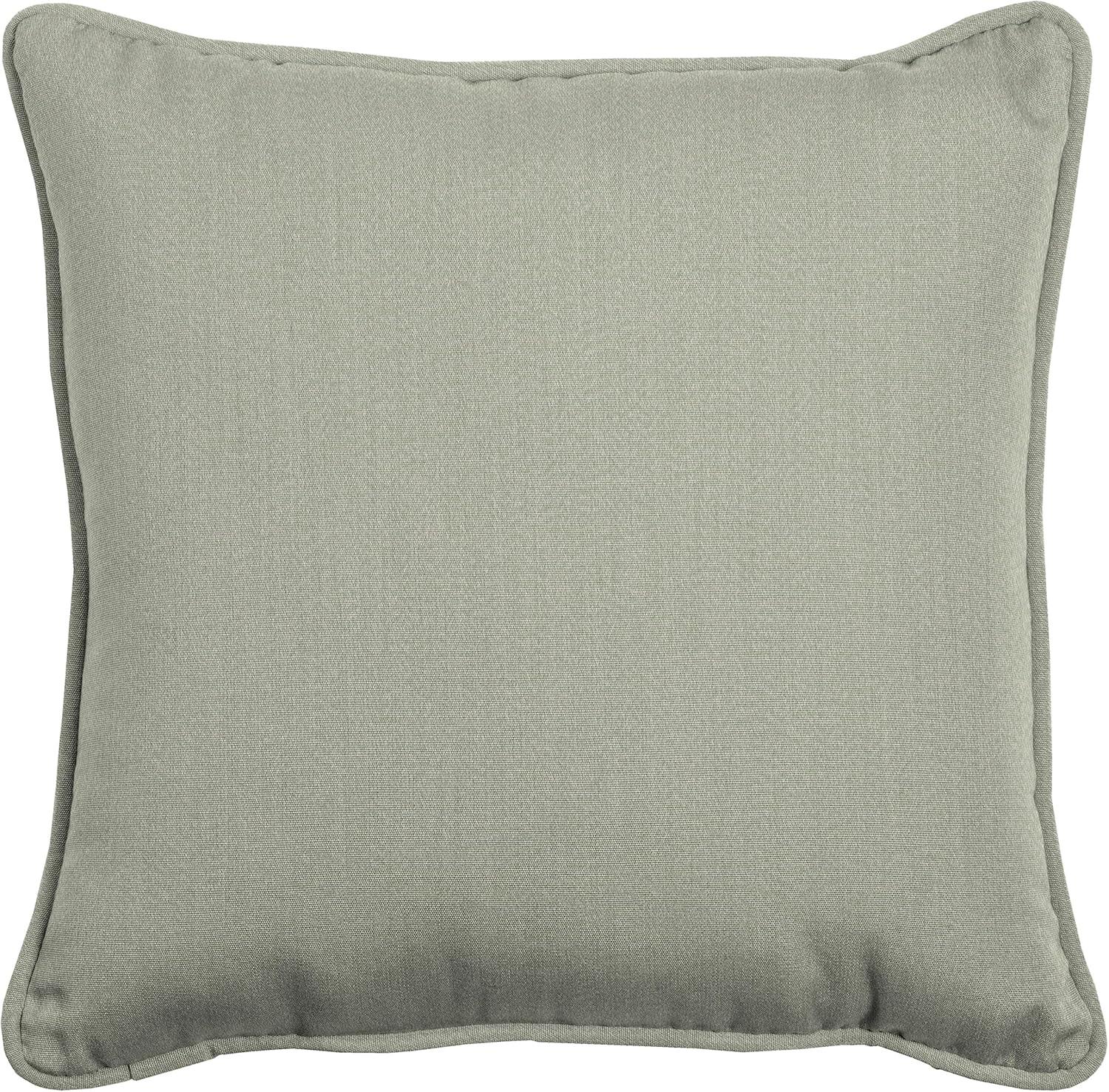 Light Grey 20" Square Outdoor Throw Pillow with Acrylic Fabric