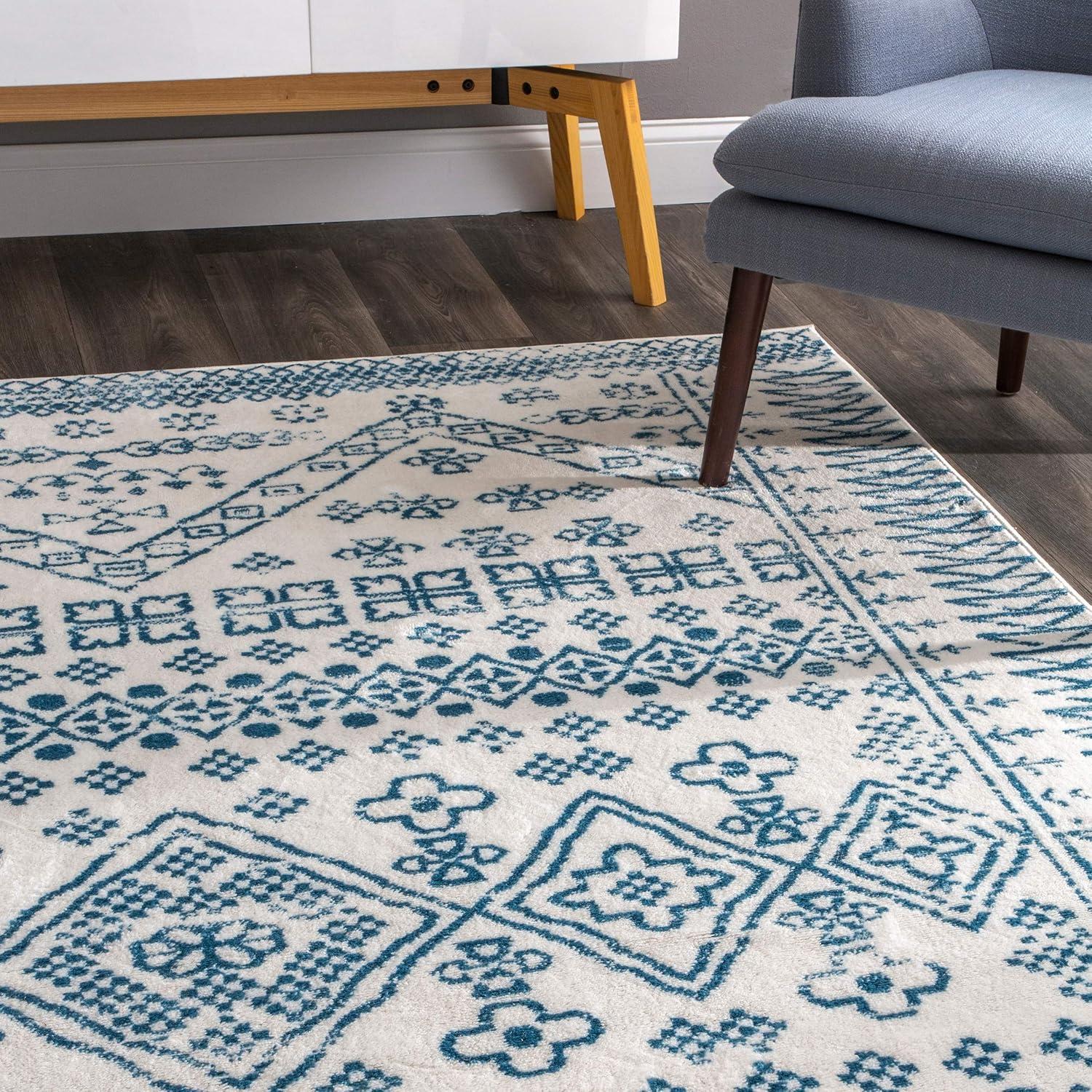Nuloom Frances Moroccan 3x5 Accent Indoor Area Rug for Living Room Bedroom Dining Room Entryway, Blue