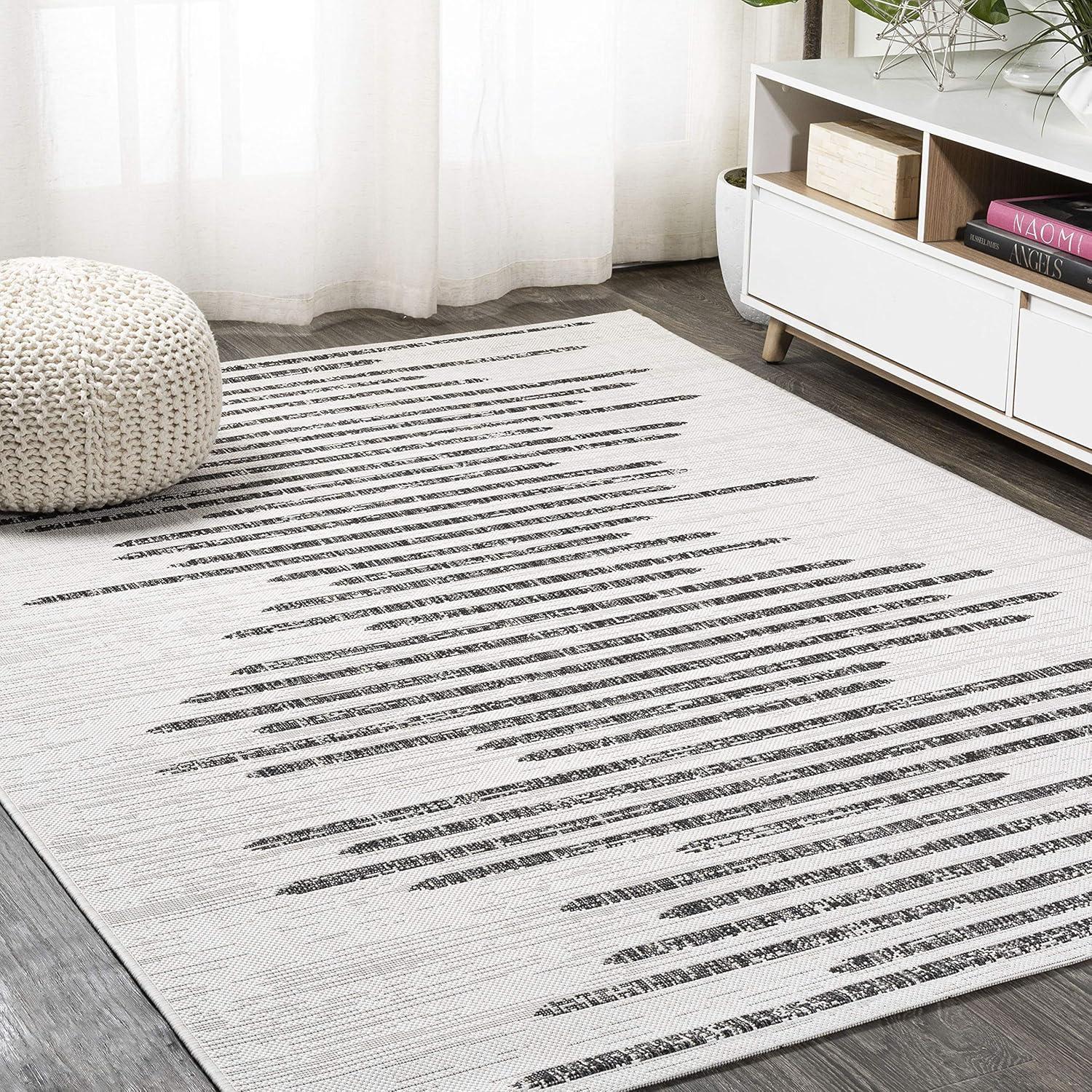 Zolak Berber Stripe Geometric Indoor/Outdoor Area Rug - JONATHAN Y