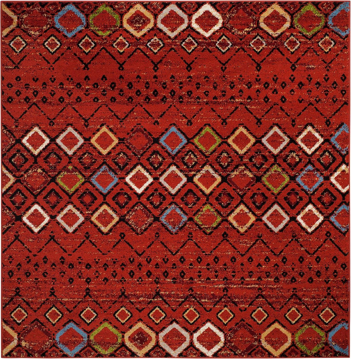 Safavieh Amsterdam Gladwin Geometric Area Rug, Terracotta/Multi, 11' x 11' Square