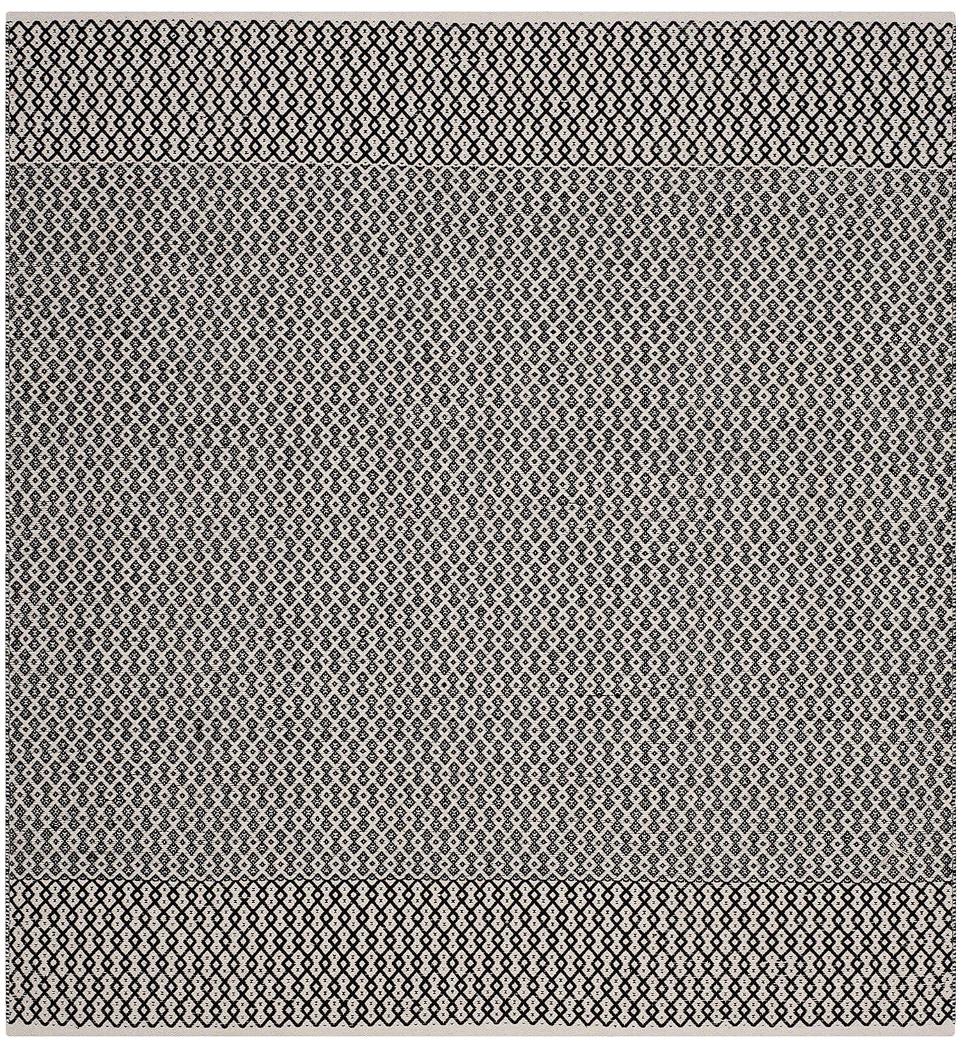 Montauk MTK339 Hand Woven Indoor Area Rug - Ivory/Black - 6'x6' - Safavieh