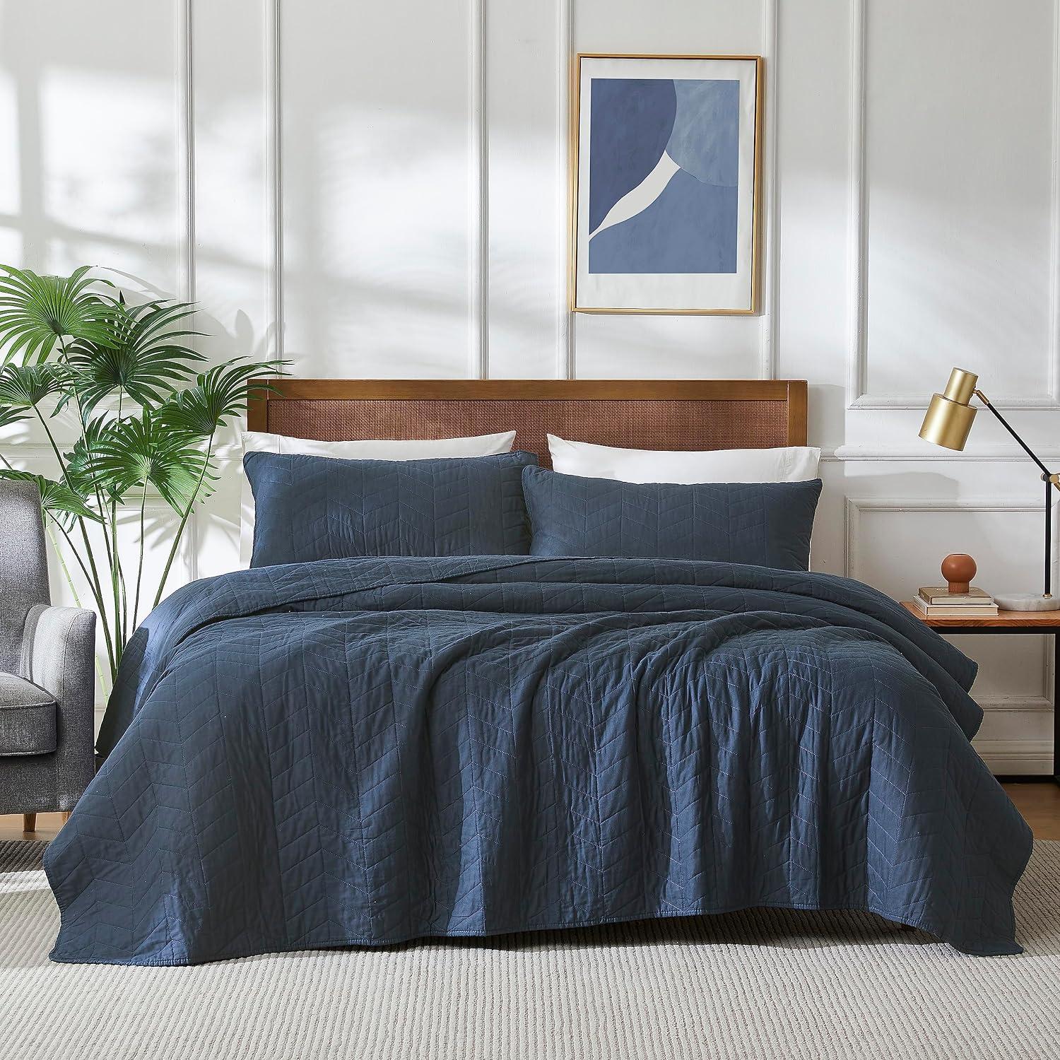 Bed Twin Quilt Set Navy Blue - Twin - 2 Piece