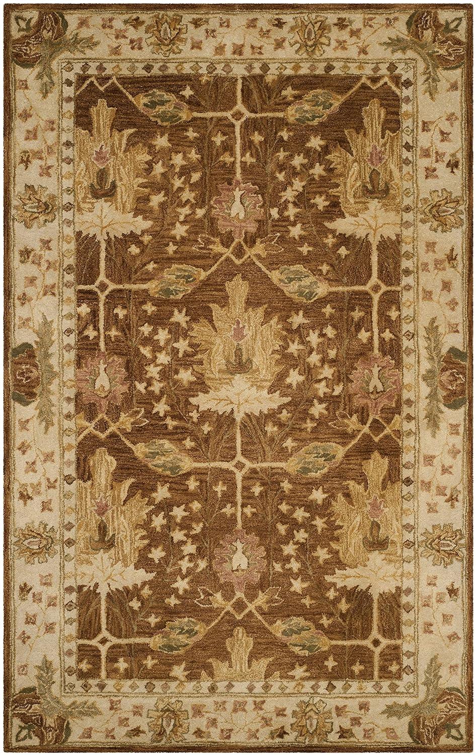 Antiquity AT840 Hand Tufted Indoor Area Rug - Brown/Beige - 5'x8' - Safavieh