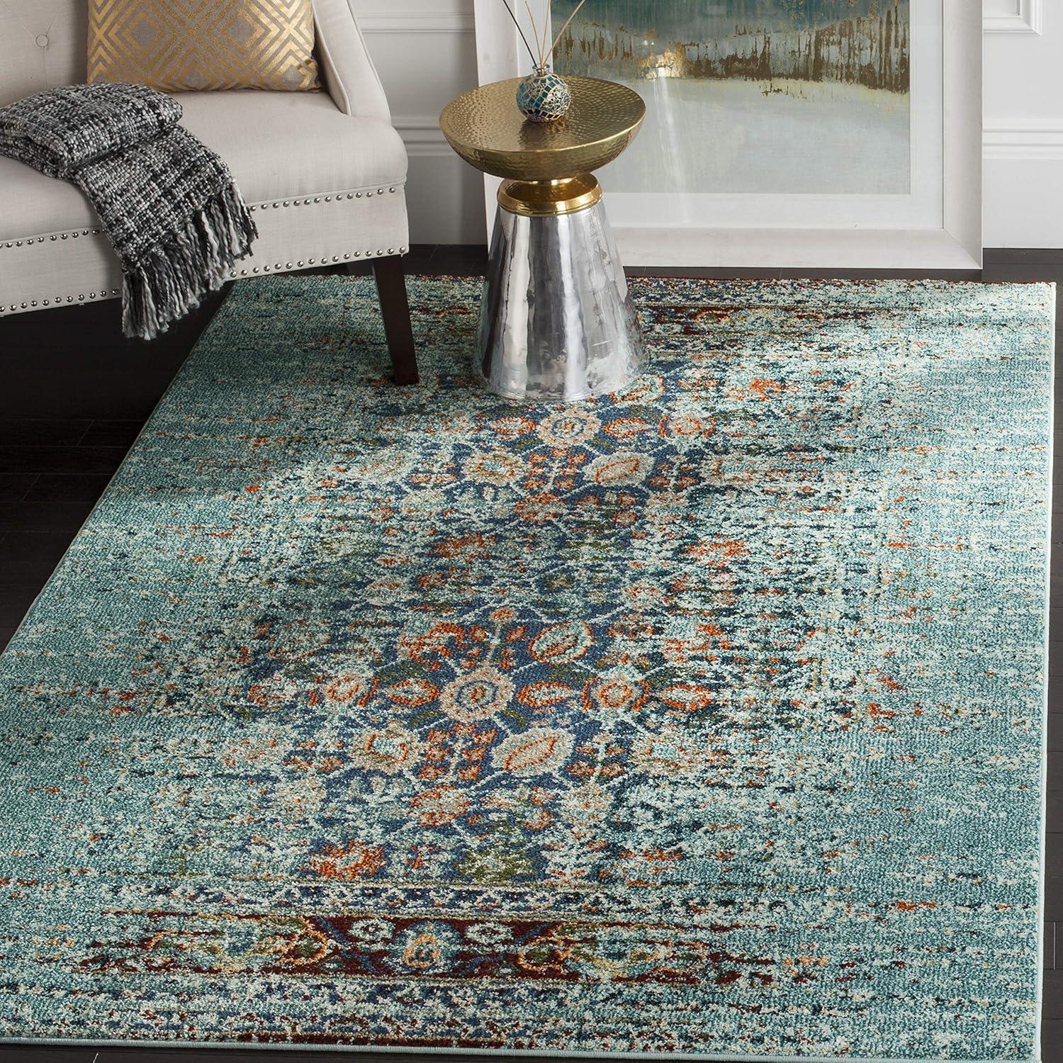 Monaco MNC208 Power Loomed Indoor Area Rug - Blue/Multi - 6'7"x9'2" - Safavieh