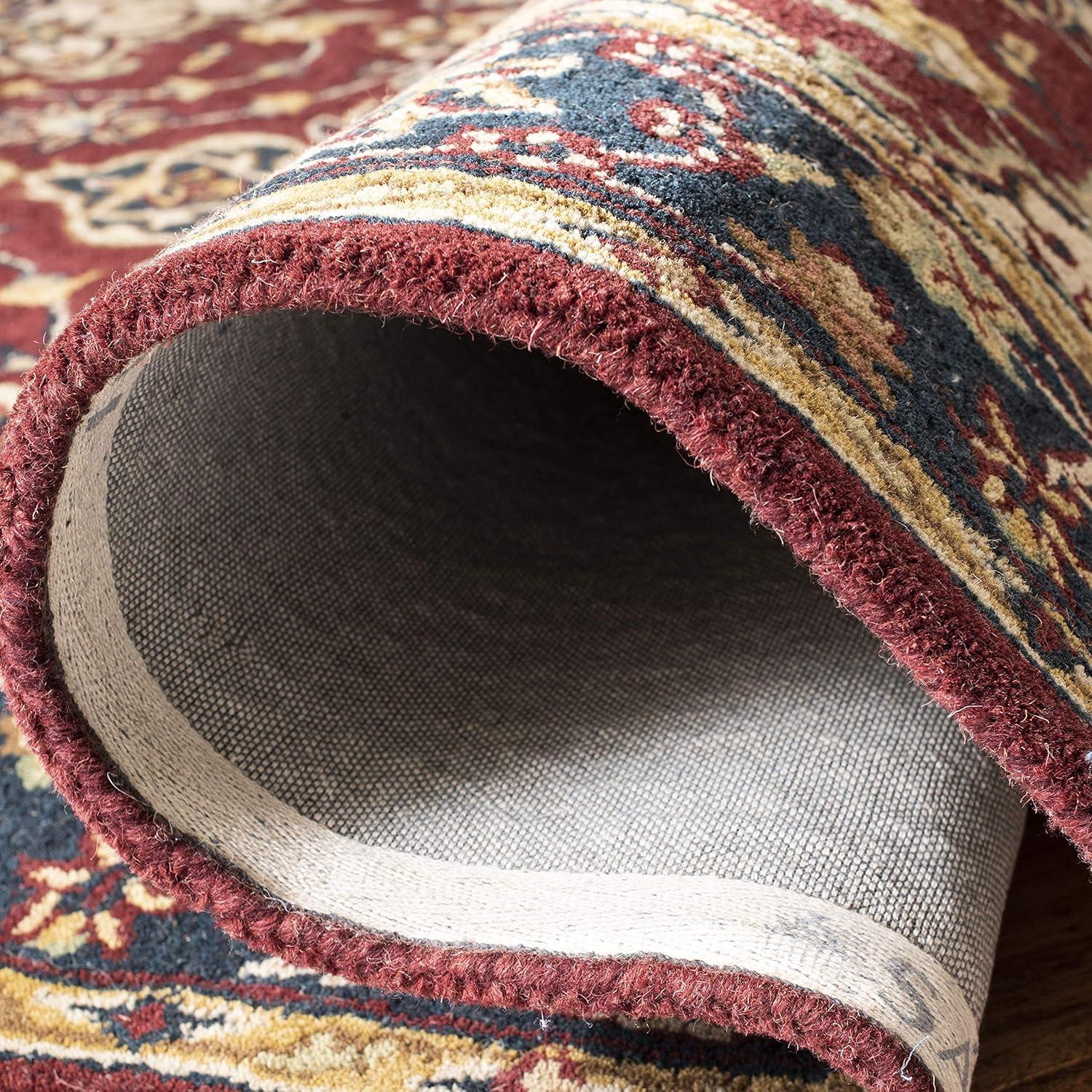Classic CL362 Hand Tufted Area Rug - Burgundy/Navy - 8'3"x11' - Safavieh.