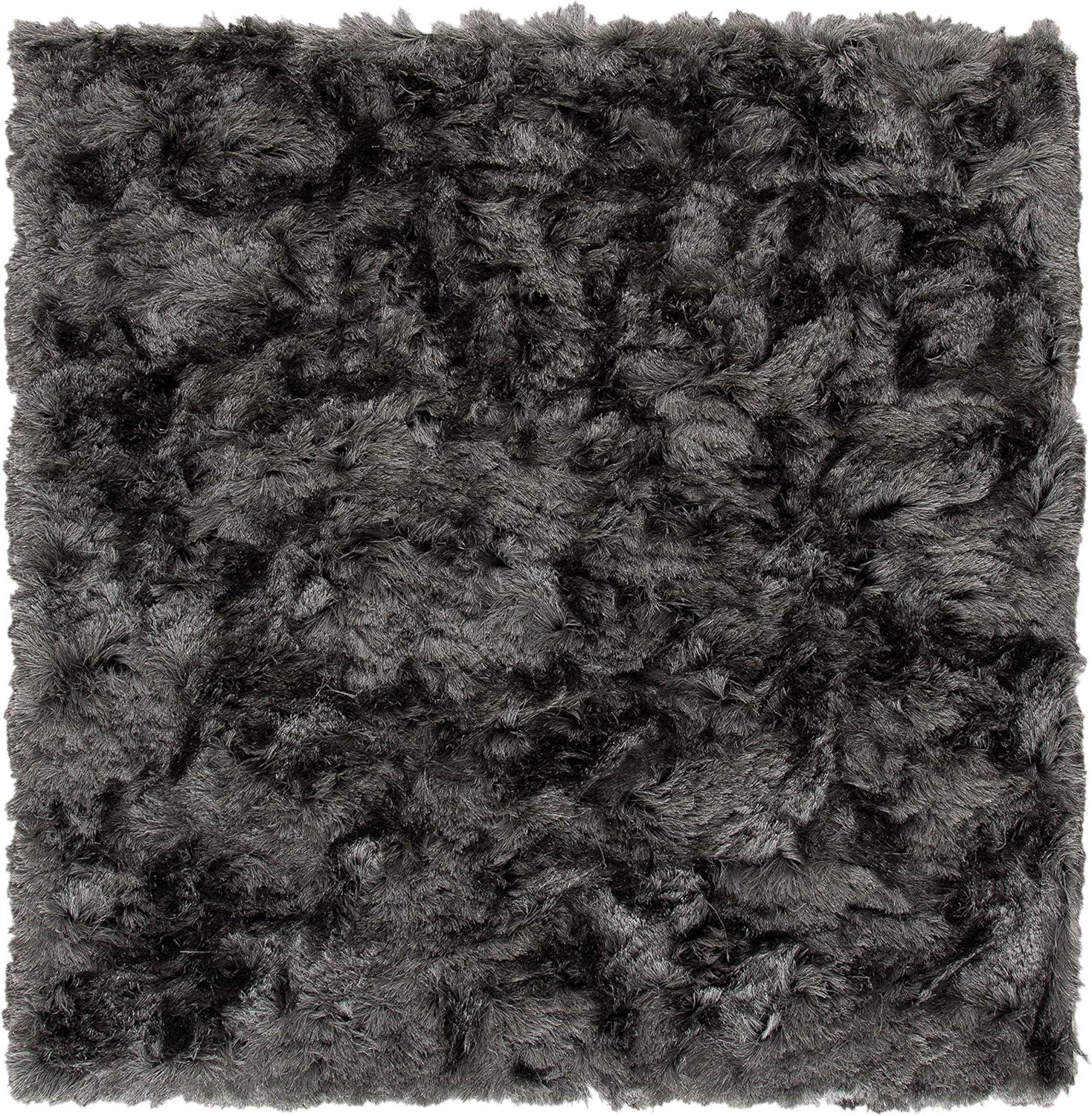 Paris Shag SG511 Hand Tufted Indoor Area Rug - Titanium - 7'x7' Square - Safavieh
