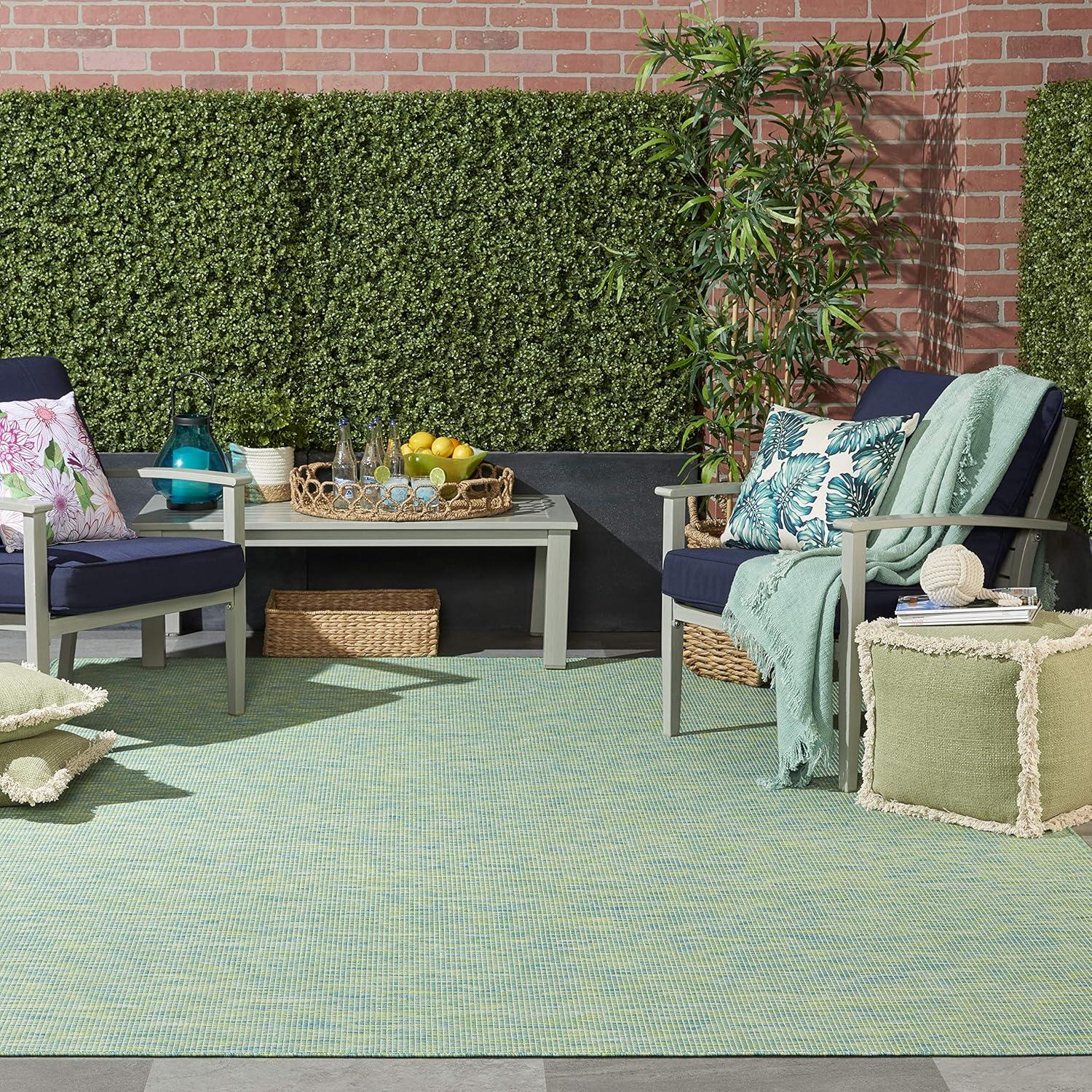 Nourison Positano POS01 Indoor/outdoor Area Rug - Blue/Green 5' x 7'